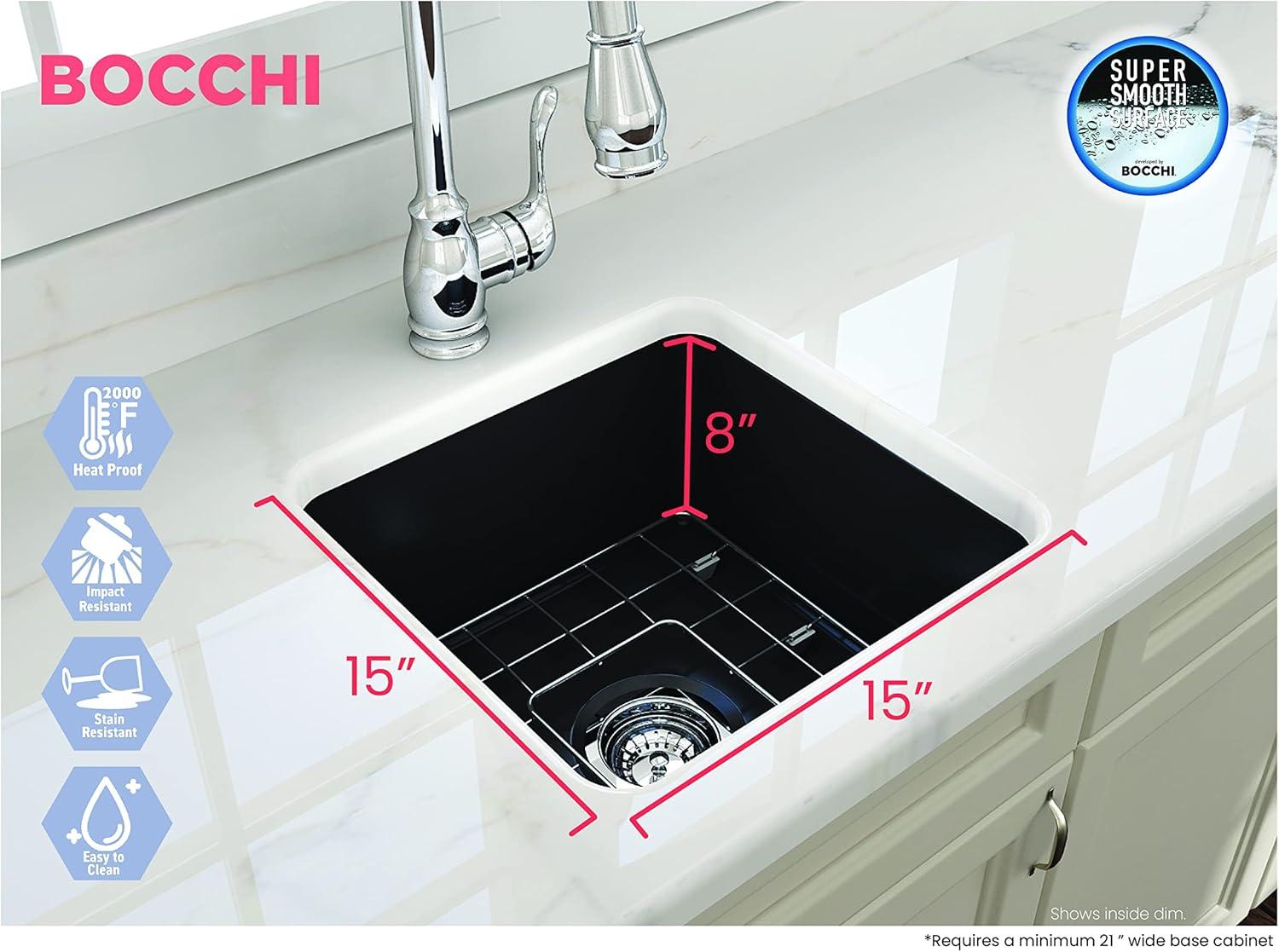 BOCCHI 18'' L Fireclay Kitchen Sink 1359-004-0120