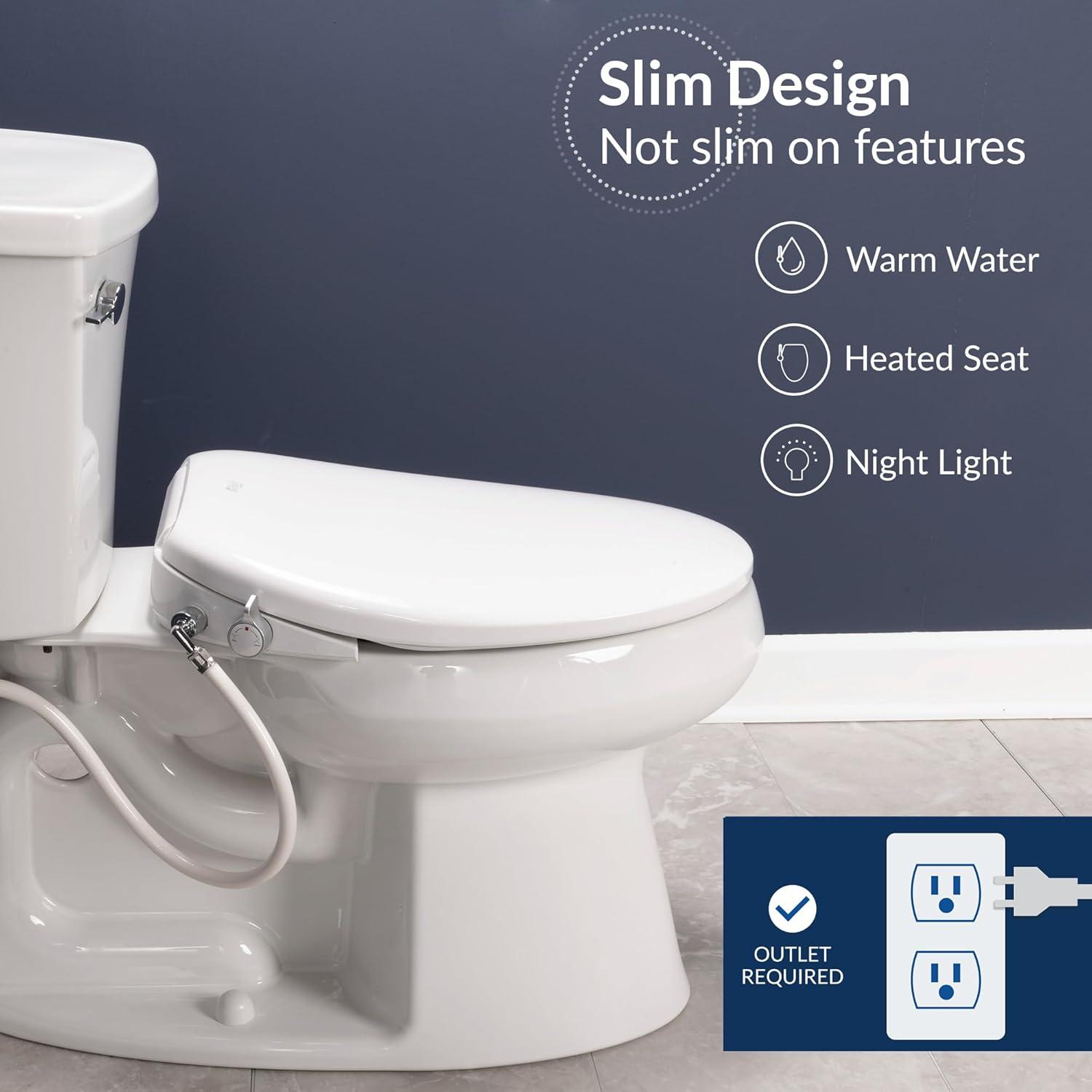 MyDepot Smart Bidet Toilet Seat with Heated Water,Adjustable Washing Settings,Warm Seat,Self-Cleaning