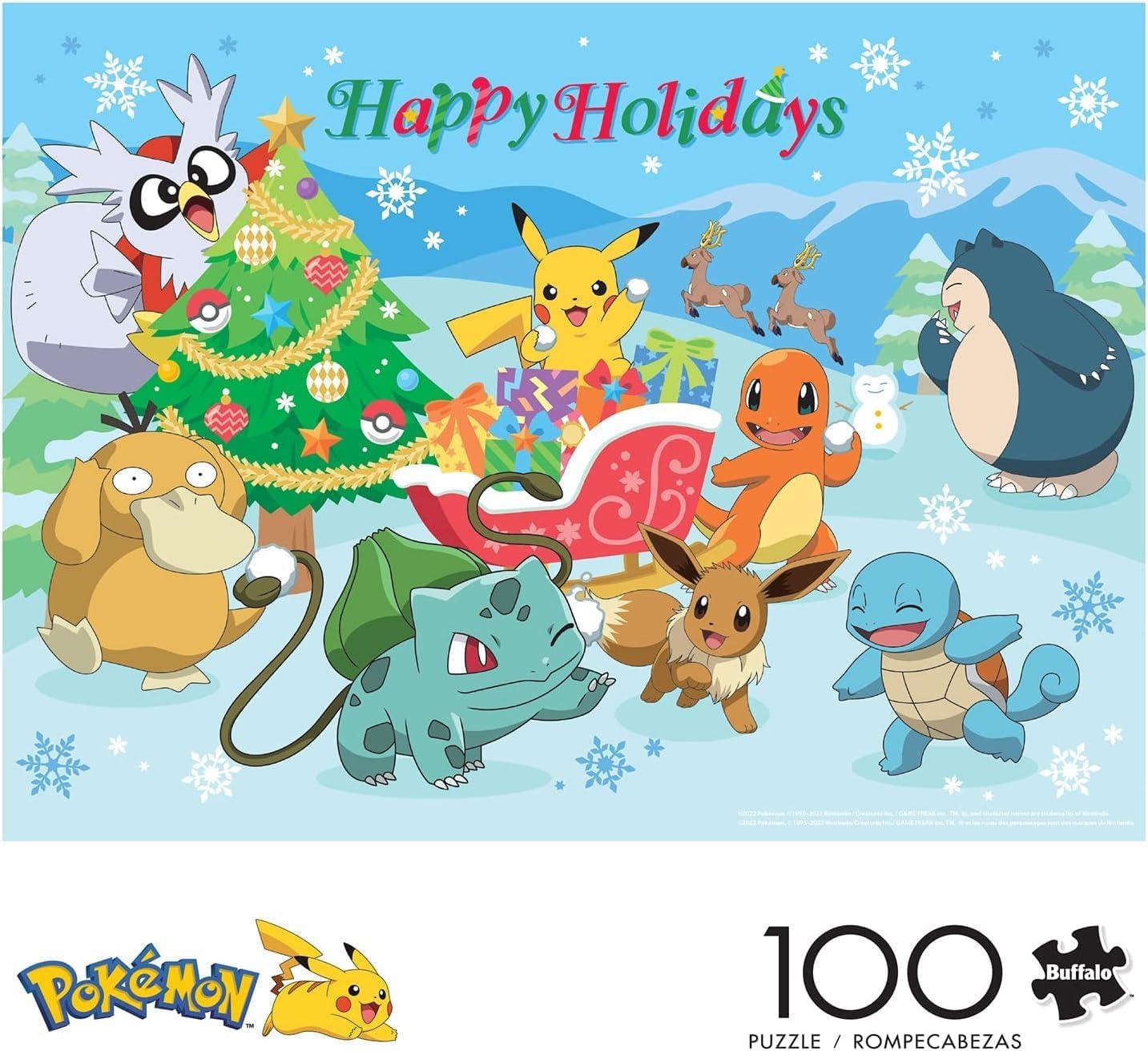 Buffalo Games 100-Piece Pokemon Happy Holidays Jigsaw Puzzle