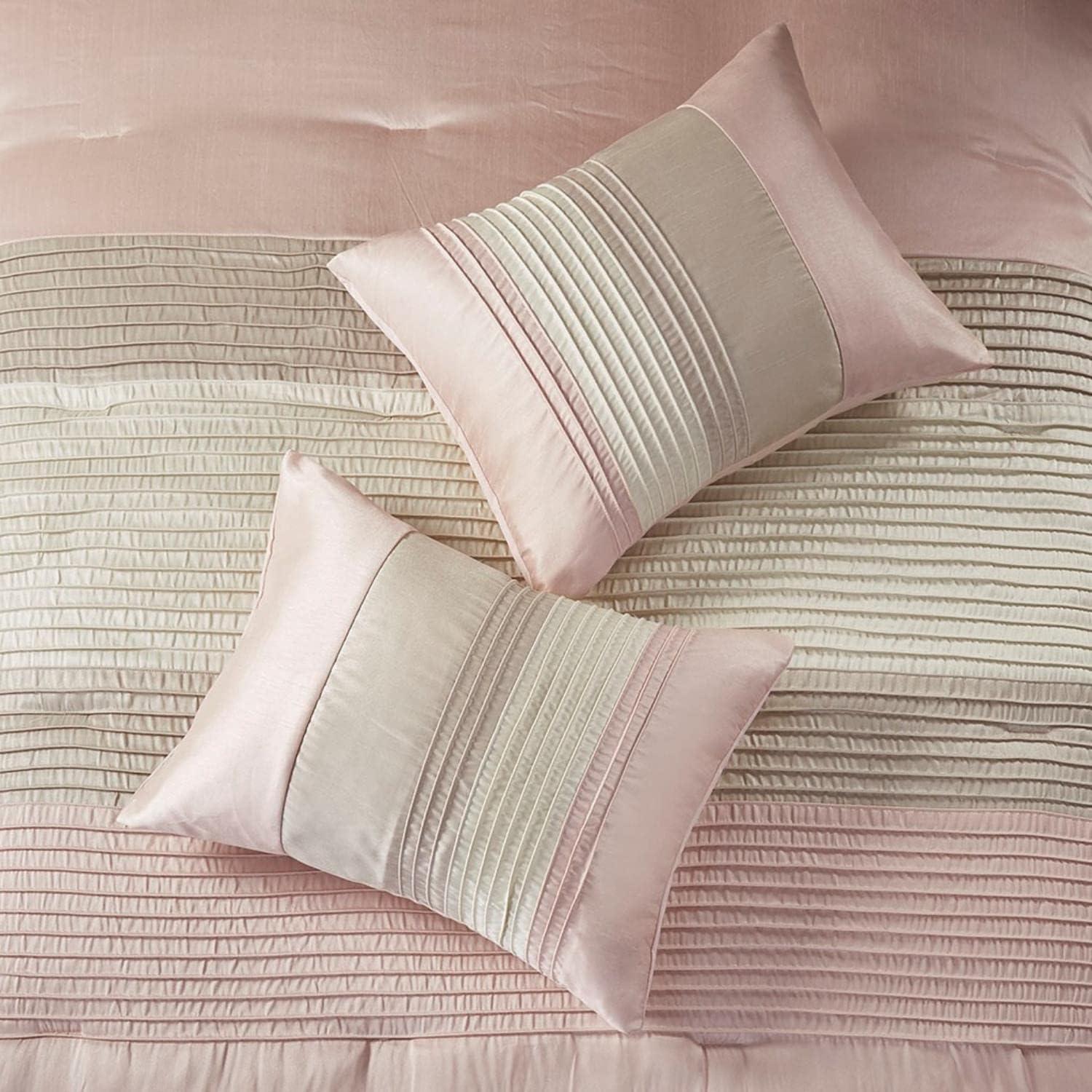 Madison Park Amherst 7 Piece Striped and Pleated Comforter Set