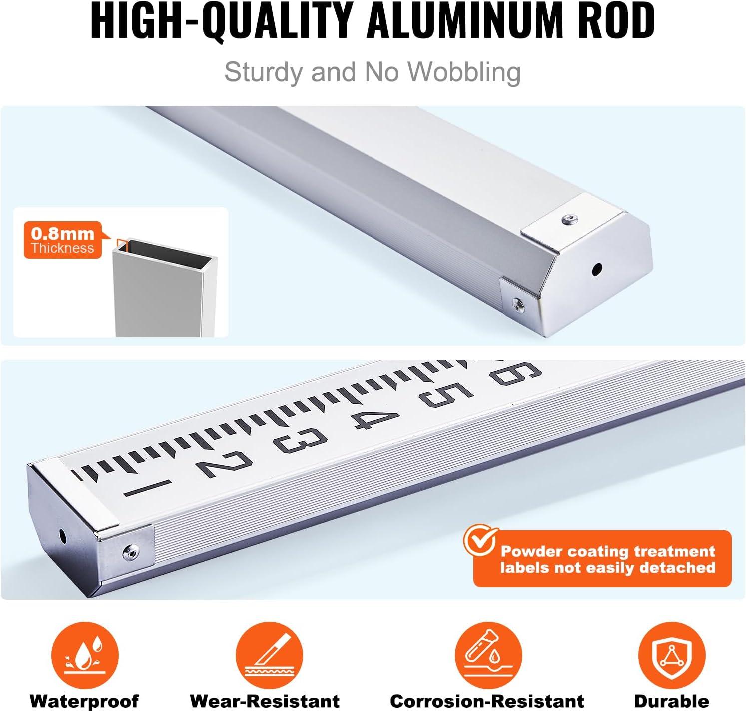 16 ft. Aluminum Telescopic Folding Measuring Rod with Double-Sided Scale