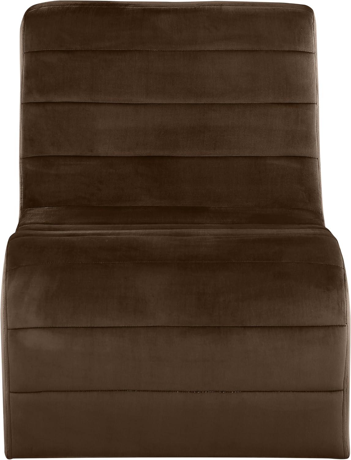 Rich Brown Velvet Channel Tufted Accent Chair