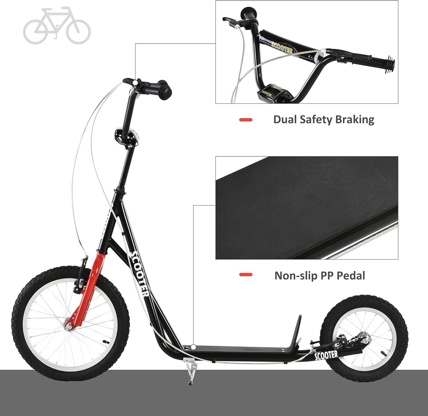 Green Adjustable Steel Frame Youth Kick Scooter