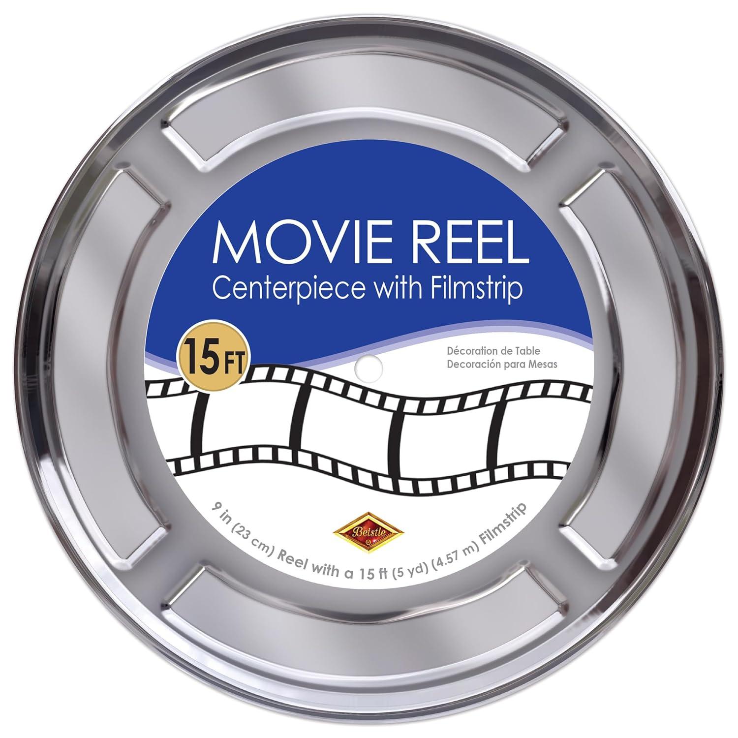Beistle Movie Reel w/Filmstrip Centerpiece, 9", (1/Pkg) Multicolored