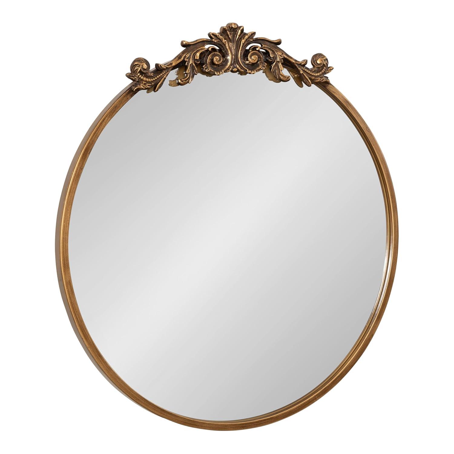 Kate and Laurel Arendahl Metal Round Mirror, 24" Diameter, Gold