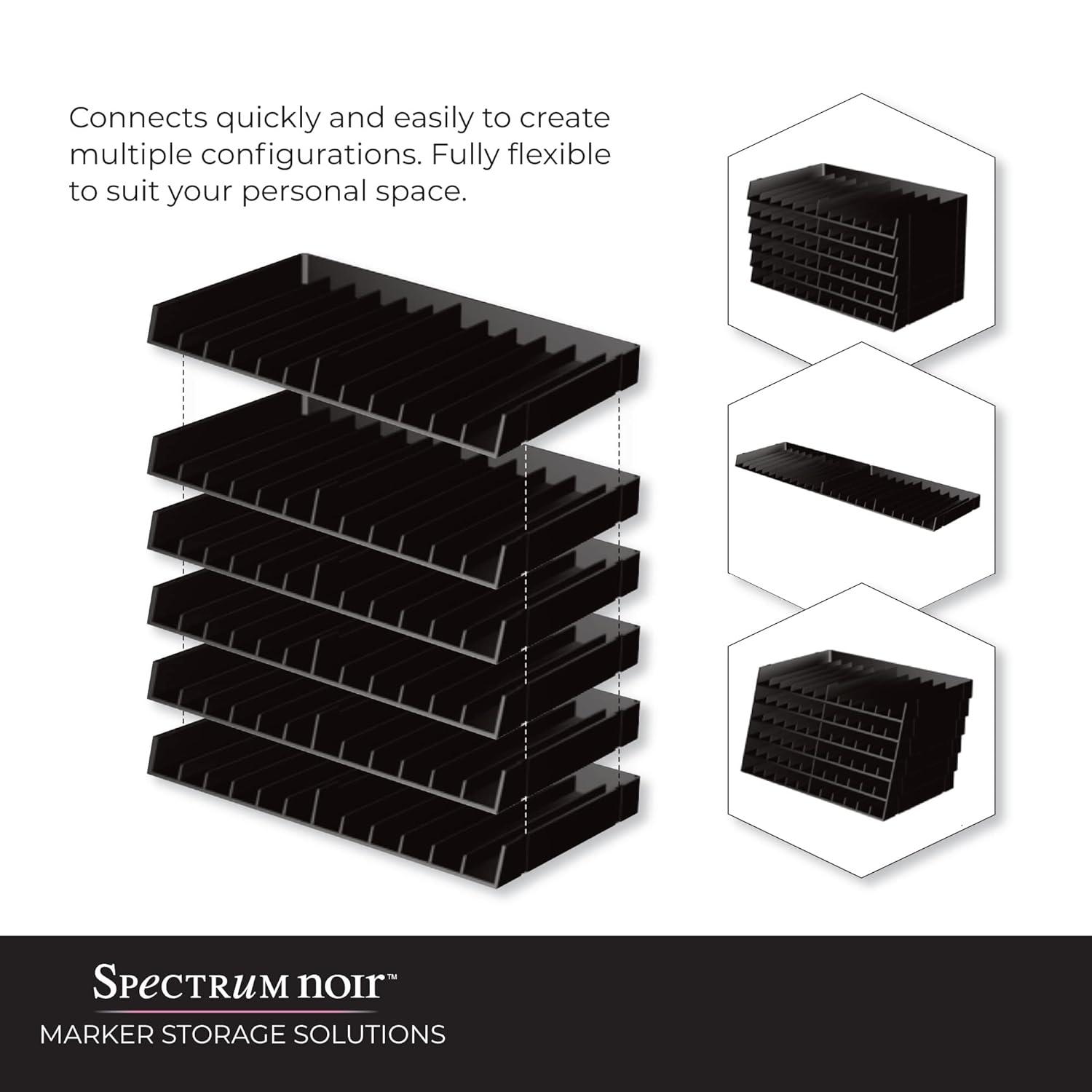 Spectrum Noir Marker Storage Trays Black 6/Pkg - Empty-Holds 72