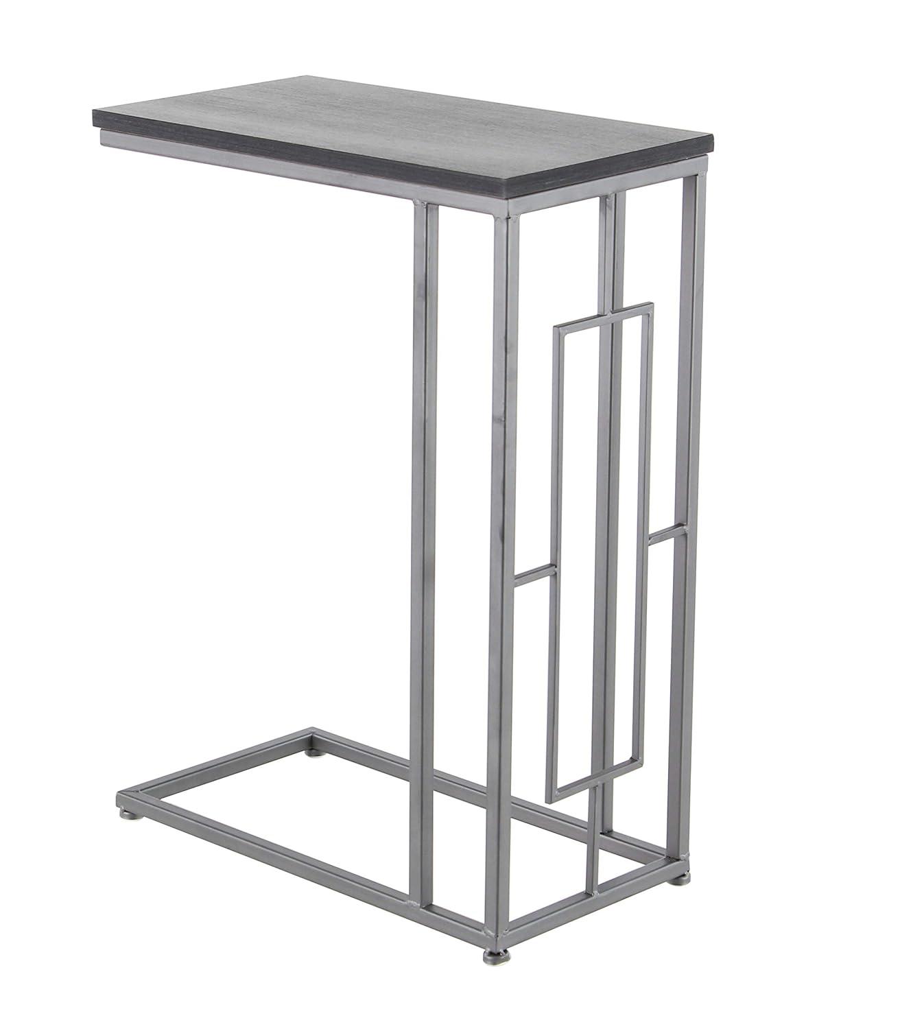 Contemporary Iron and Wood Accent Table Dark Gray - Olivia & May