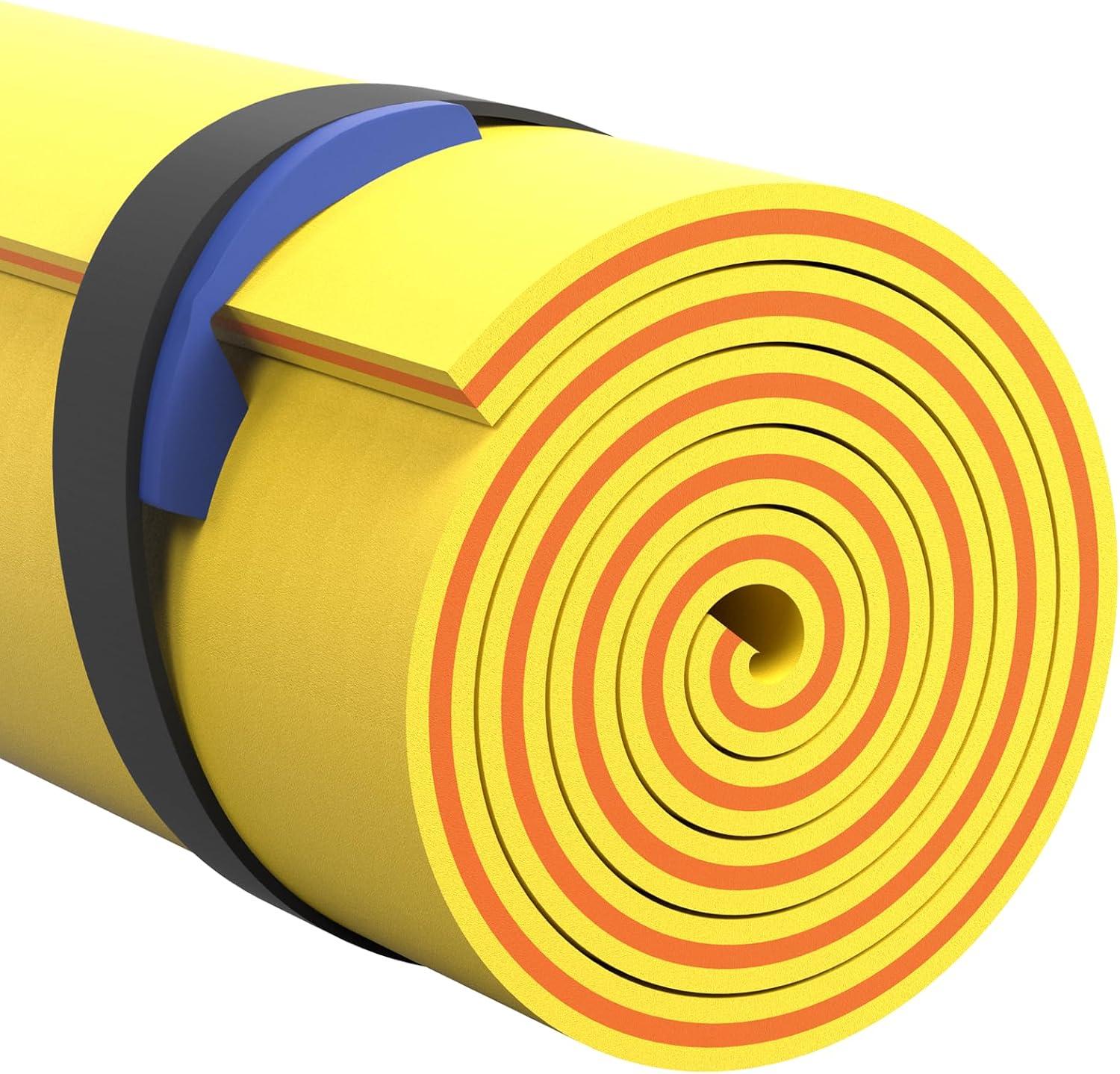 Bring Home Furniture 18x6 ft Floating Mat 10ft Bungee & Storage Straps 1500lb Capacity UV-Resistant XPE Foam Hi-Vis Safety​​