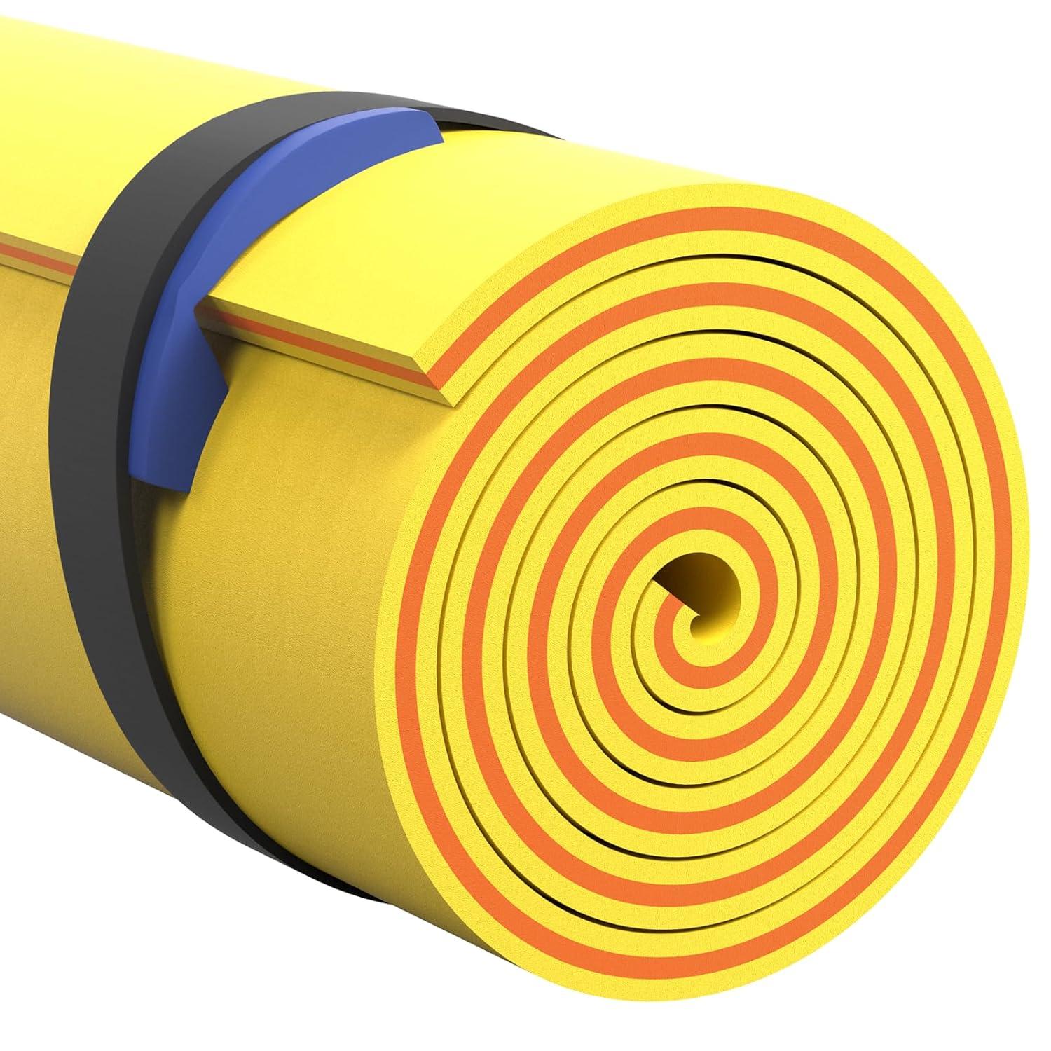 Bring Home Furniture 18x6 ft Floating Mat 10ft Bungee & Storage Straps 1500lb Capacity UV-Resistant XPE Foam Hi-Vis Safety​​