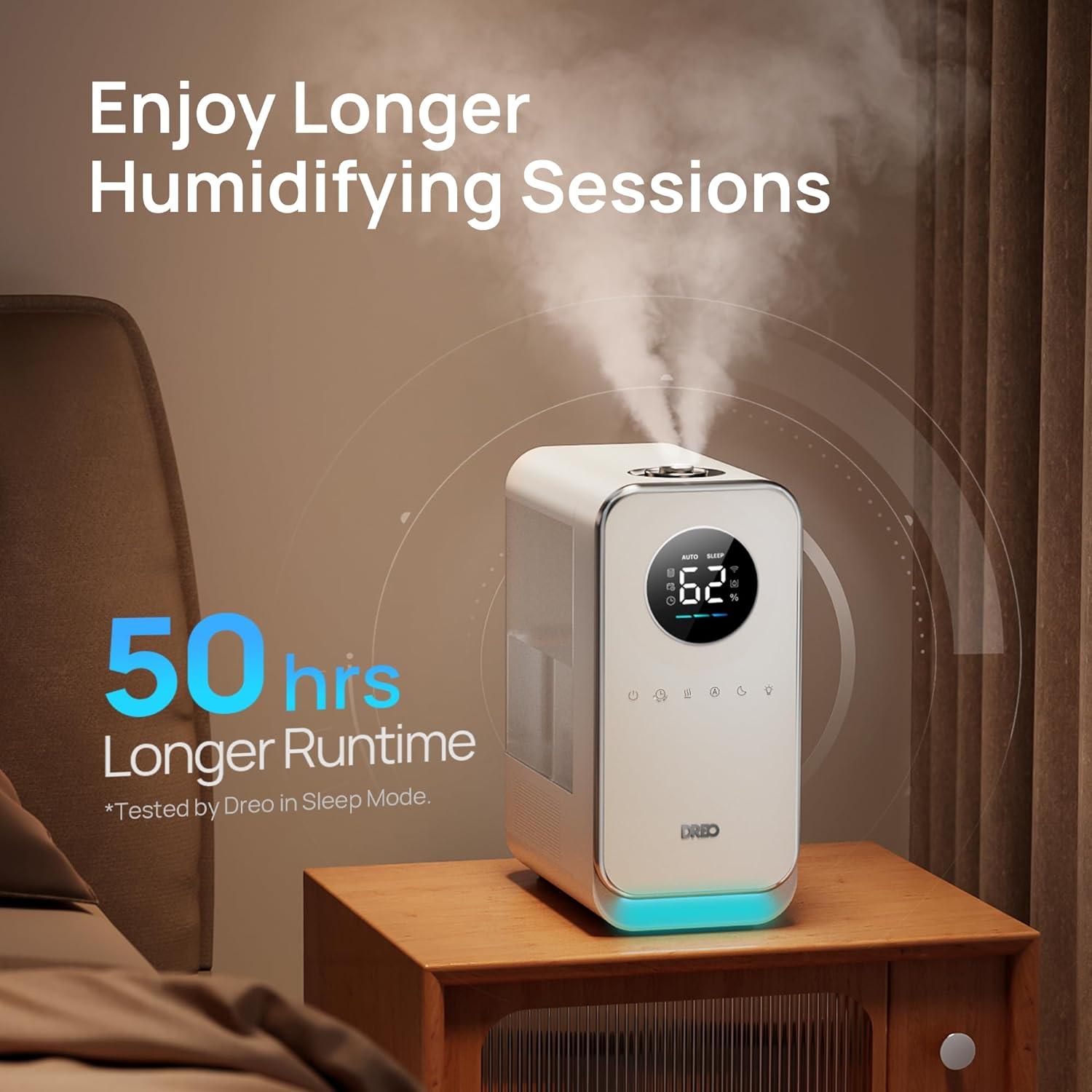 White Ultrasonic Smart Humidifier with App Control, 5L