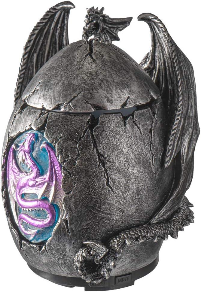 Pacific Giftware Mystical Dragon Egg Shape Aroma Diffusers for Essential Oils 4 Timer Color Changing LED Night Light Auto Off Gothic Fantasy Home Decor