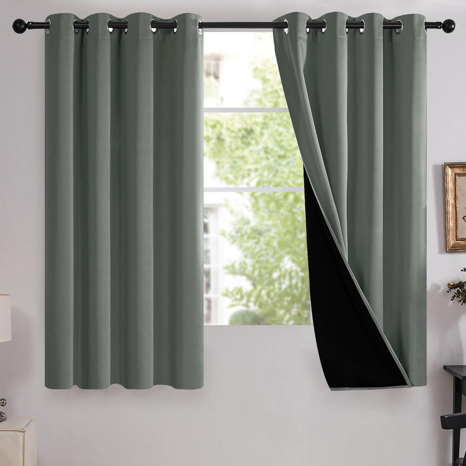 Deconovo Deconovo 100 Percent Blackout with Liner Grommet Curtain Panel Pair (Set of 2)