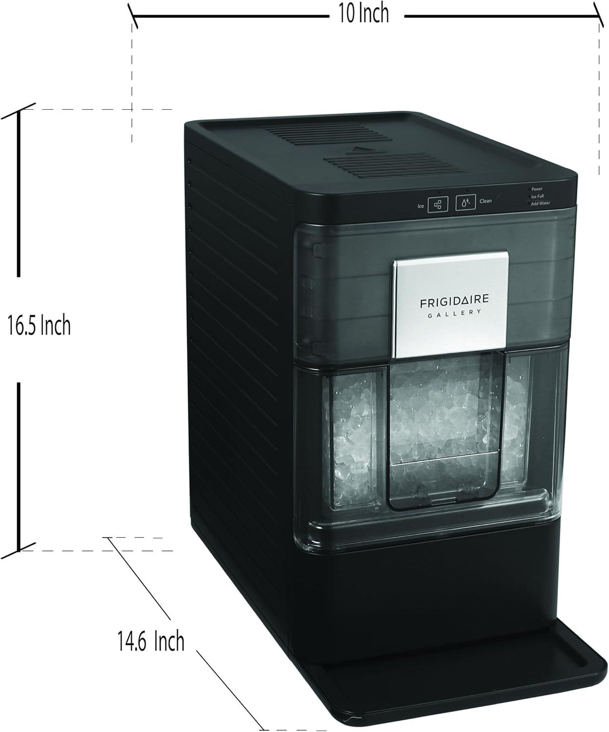 Frigidaire Nugget Ice Maker - Black: Countertop Ice Machine, 44 lbs Daily Production, 3 lbs Storage, Includes Scoop