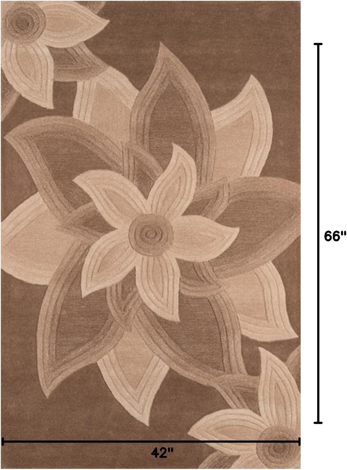 Momeni Transitional Rectangle Area Rug, Mocha, 3'6" X 5'6"