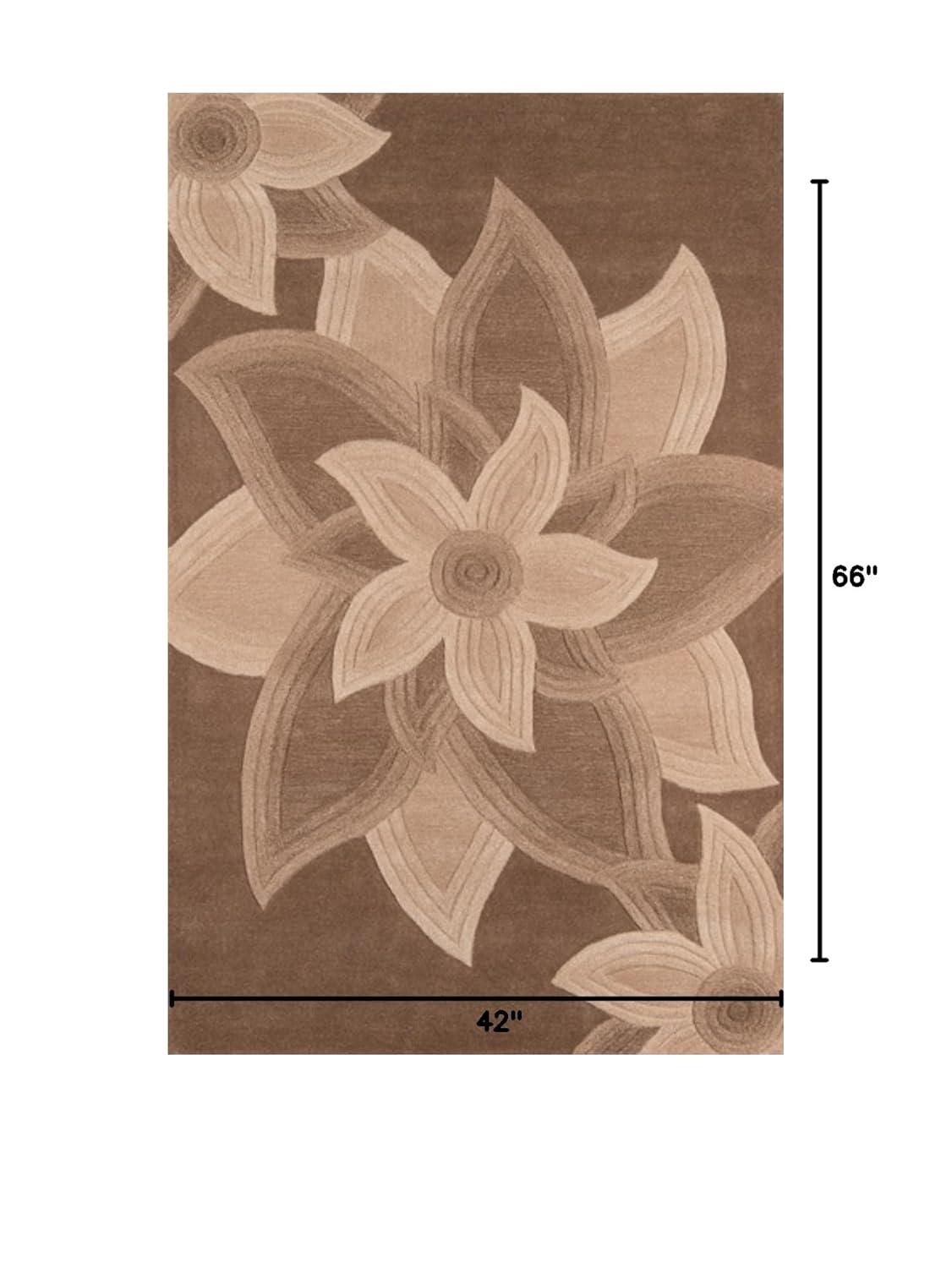 Momeni Transitional Rectangle Area Rug, Mocha, 3'6" X 5'6"