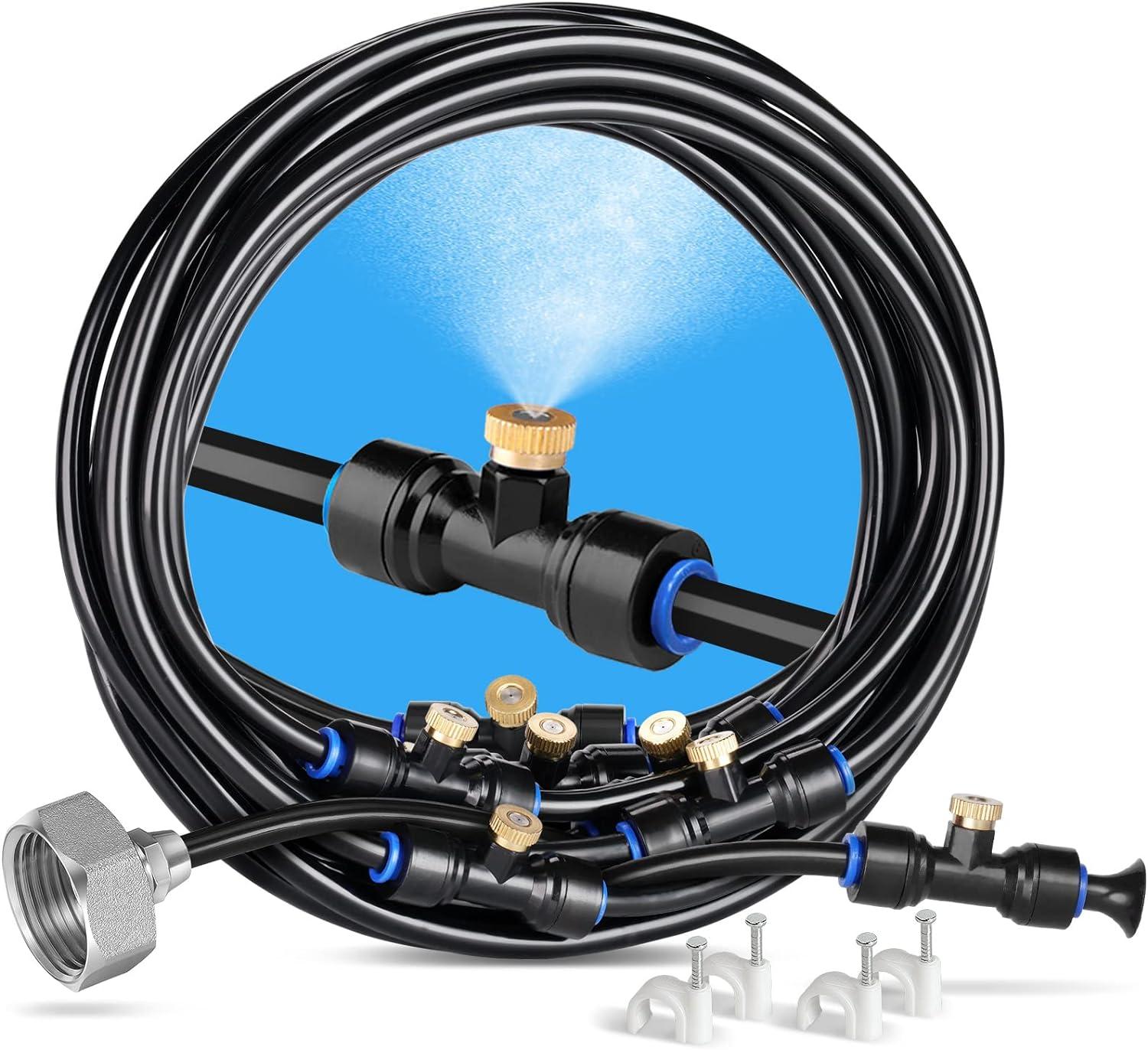 26FT Black Brass Outdoor Patio Misting Kit