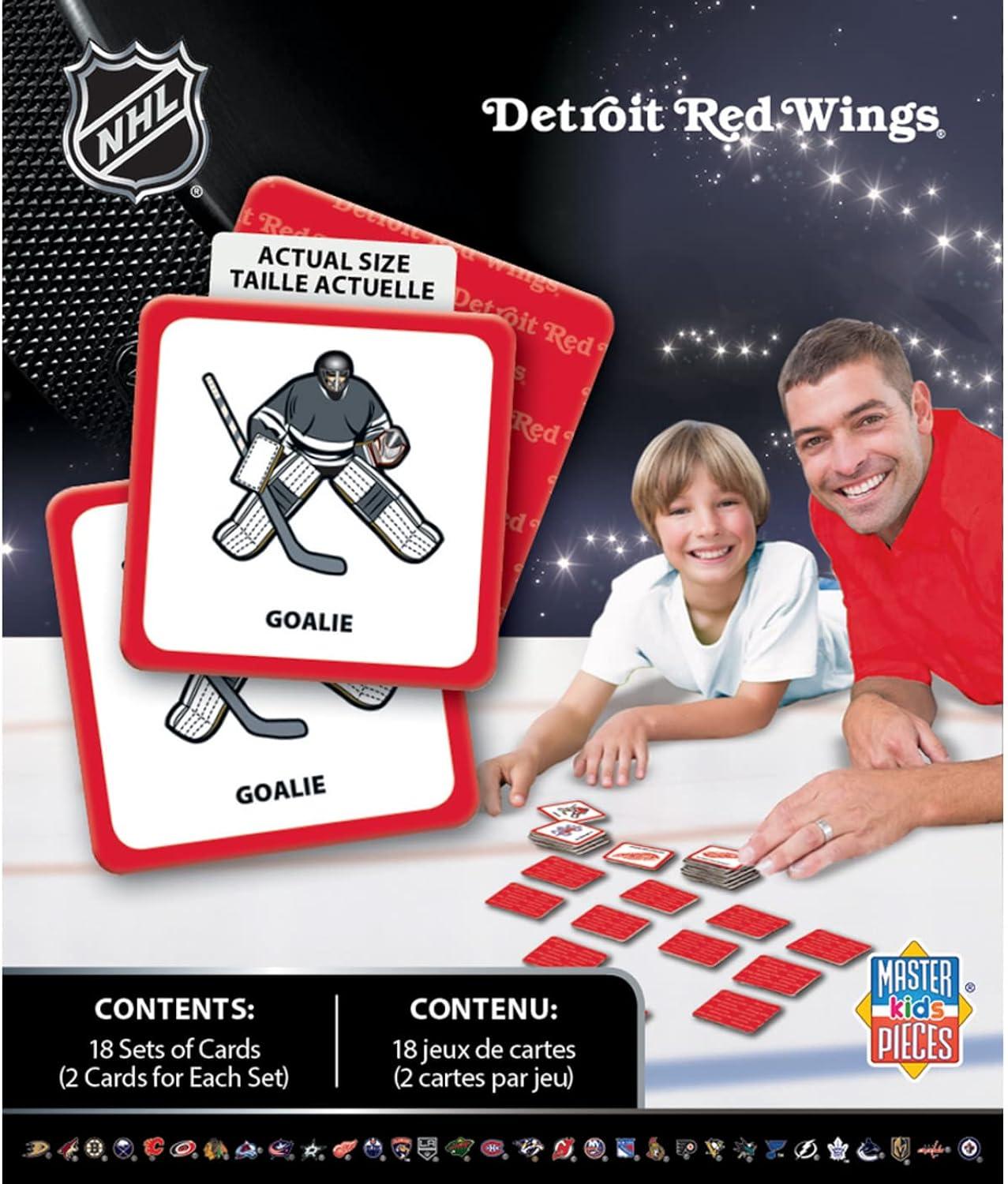 Detroit Red Wings Kids Matching Game with NHL Symbols