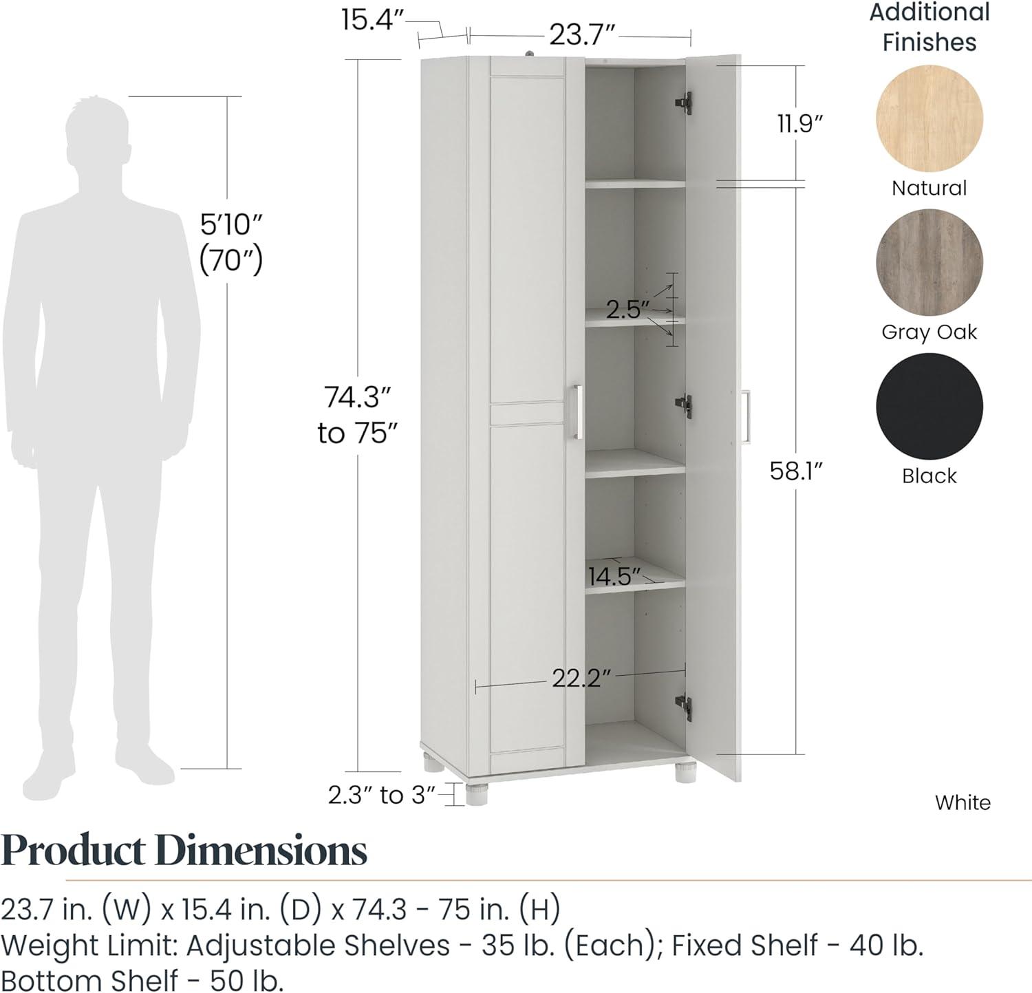 Systembuild Evolution Callahan 24" Utility Storage Cabinet, White