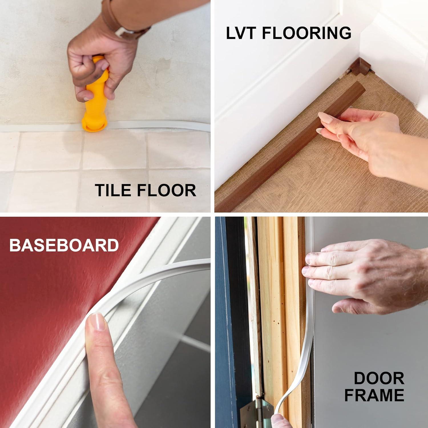 1/2 in. x 10 ft. White PVC Inside Corner Self-adhesive Flexible Caulk and Trim Molding (2-Pack)