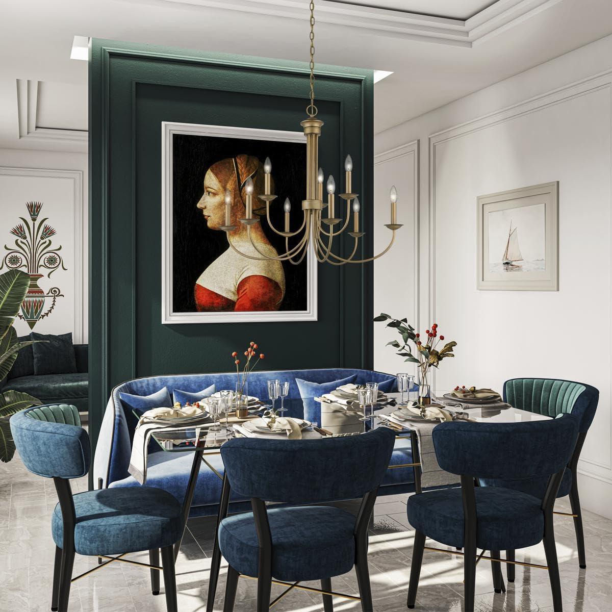 Livex Lighting Estate 9 - Light Chandelier in  Antique Gold Leaf