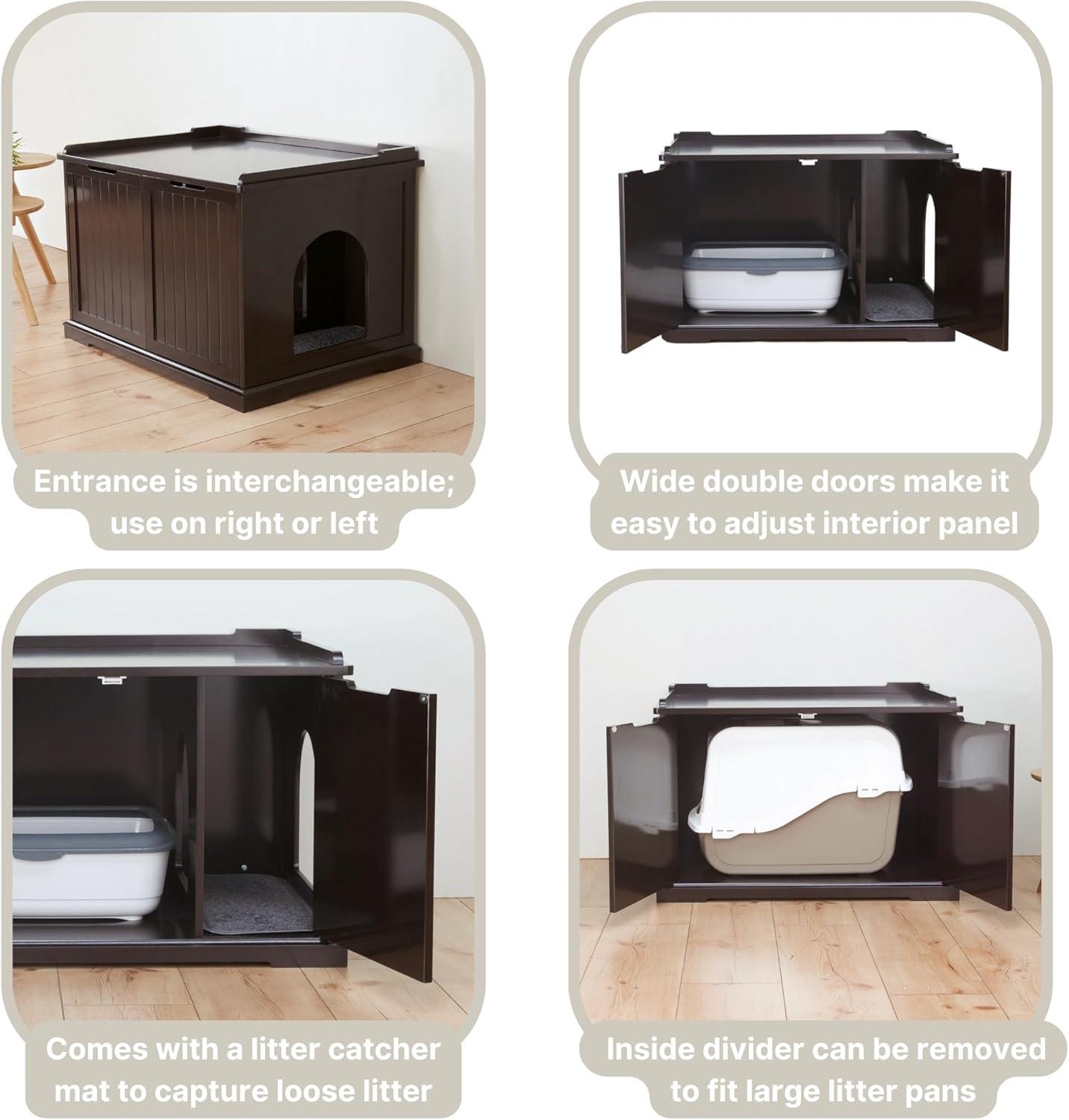 TRIXIE XL Furniture Style Litter Box Enclosure and Pet Home, Hidden Cat Litter Box