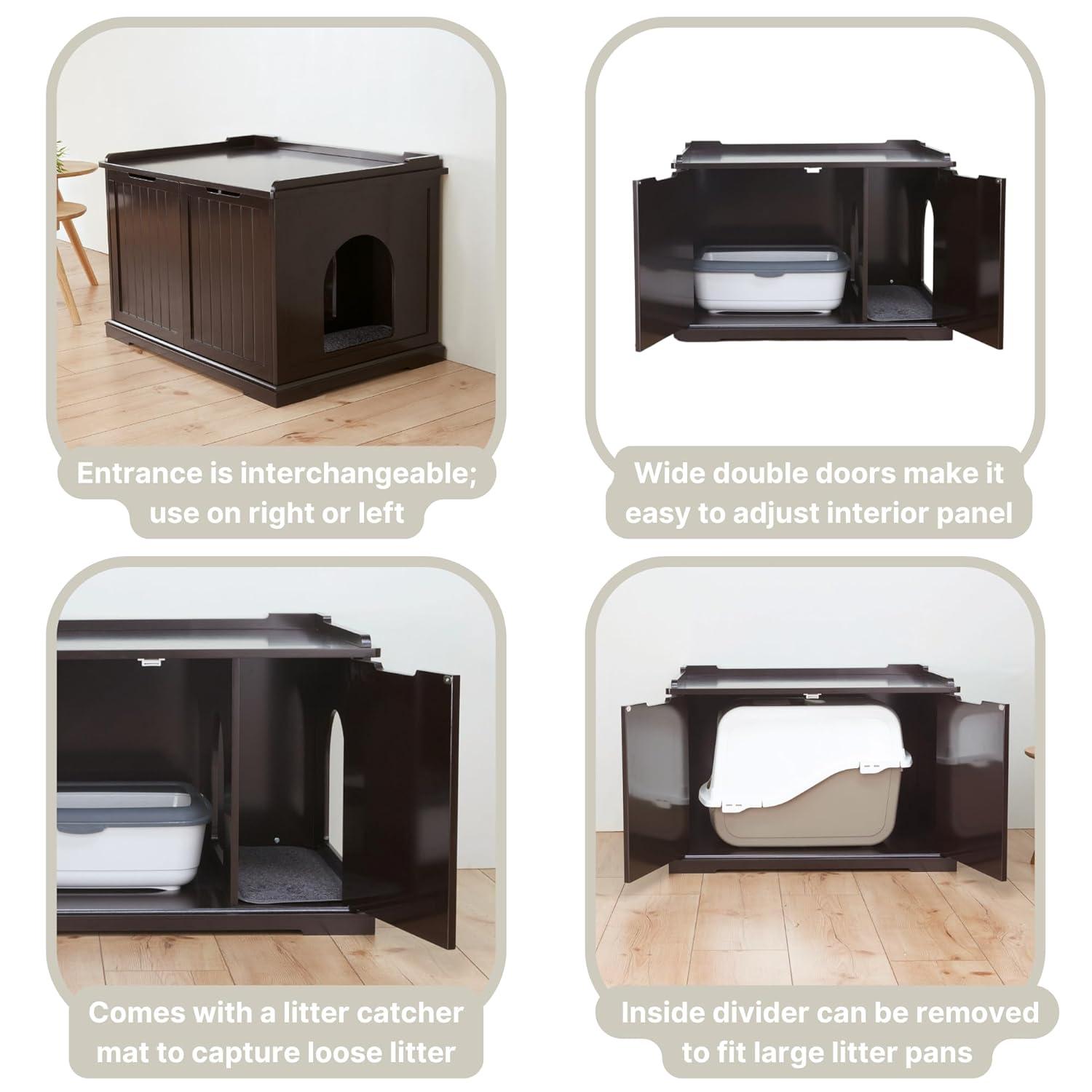 TRIXIE XL Furniture Style Litter Box Enclosure and Pet Home, Hidden Cat Litter Box