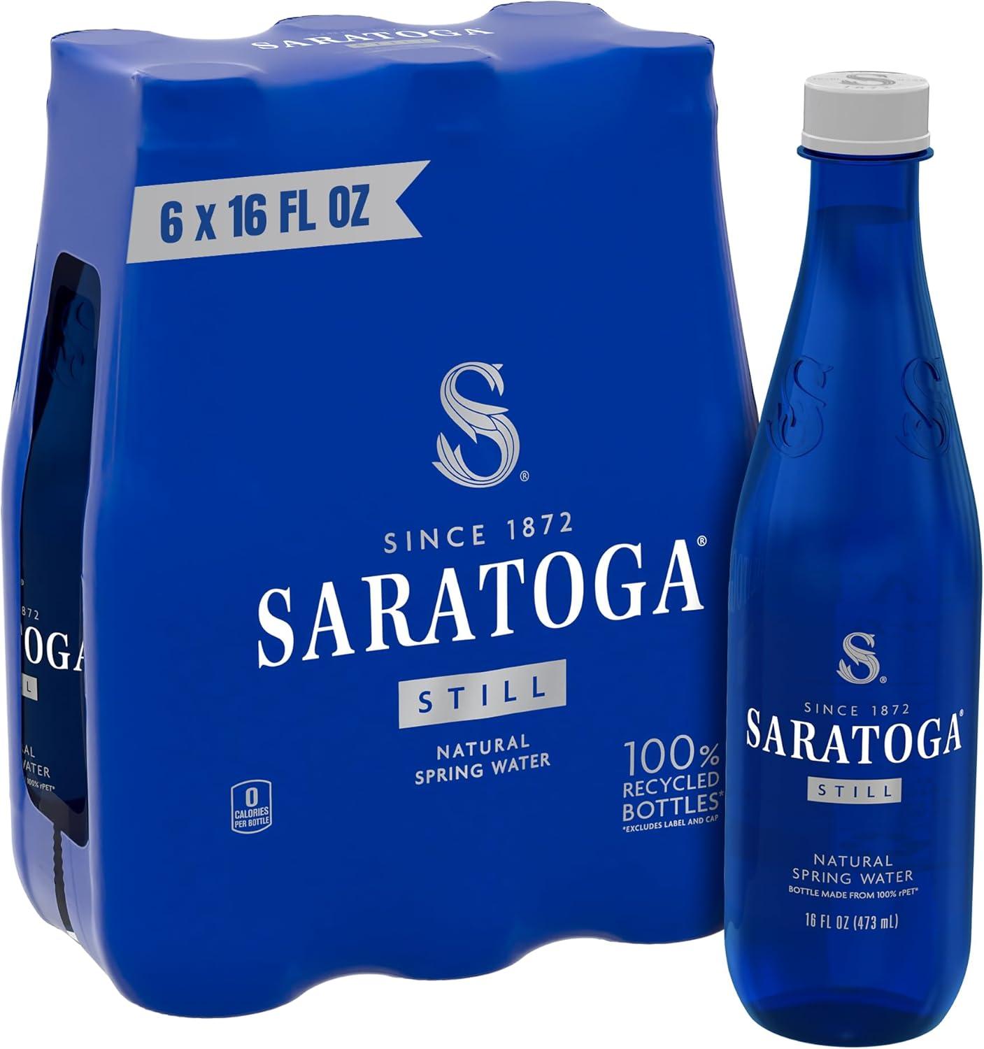 Saratoga Still Natural Spring Water in Recycled Plastic Bottles, 6 Pack