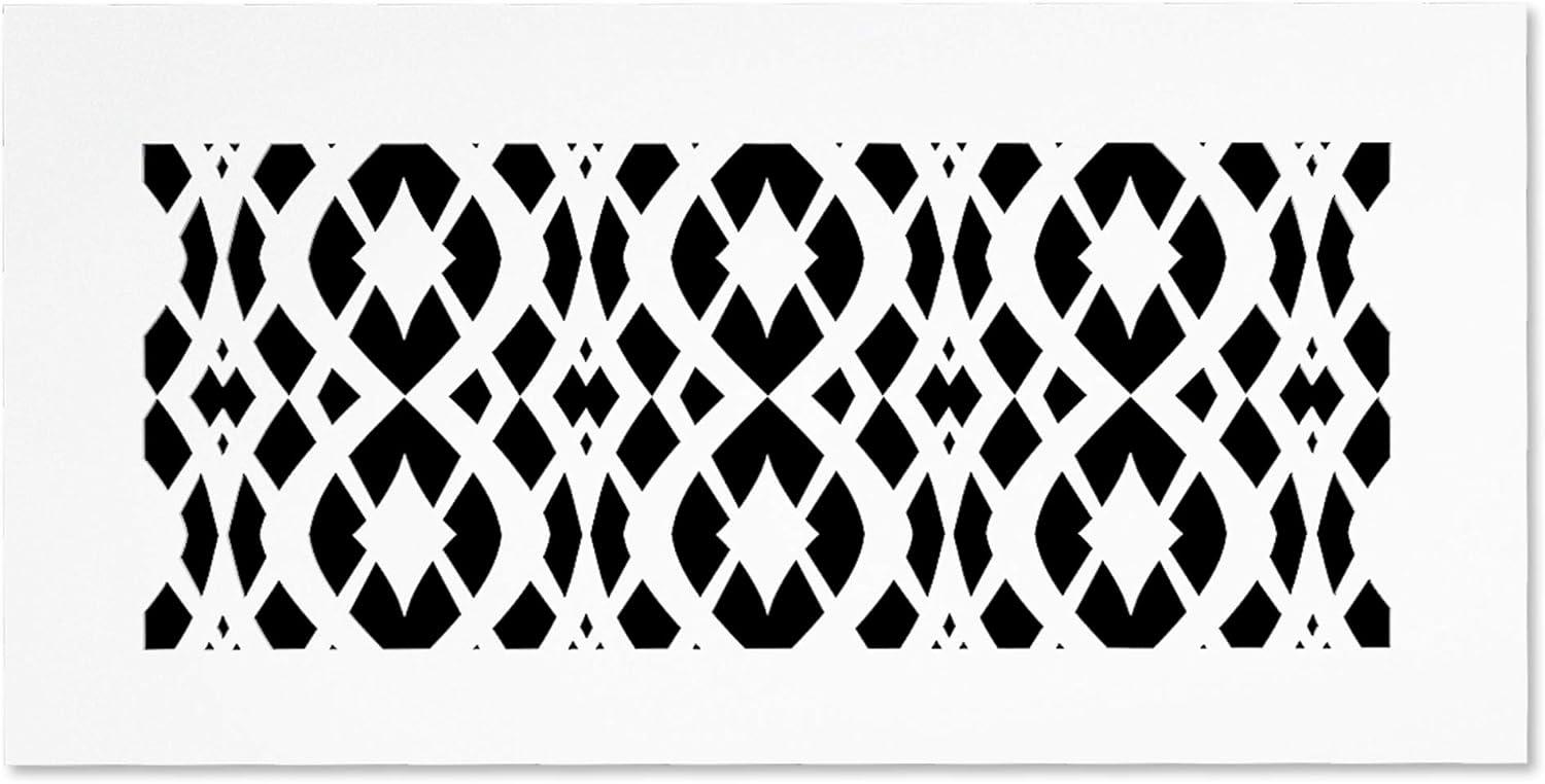 SABA Home Decor Air Vent Cover Grille - Acrylic Fiberglass 6" x 8" Duct Opening (8" x 10" Overall) White Finish Decorative Register Covers for Walls and Ceilings, Charlotte (6" x 8", White)