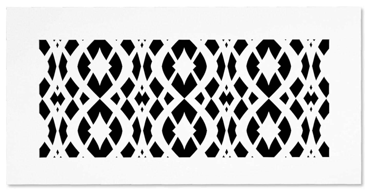 SABA Home Decor Air Vent Cover Grille - Acrylic Fiberglass 6" x 8" Duct Opening (8" x 10" Overall) White Finish Decorative Register Covers for Walls and Ceilings, Charlotte (6" x 8", White)
