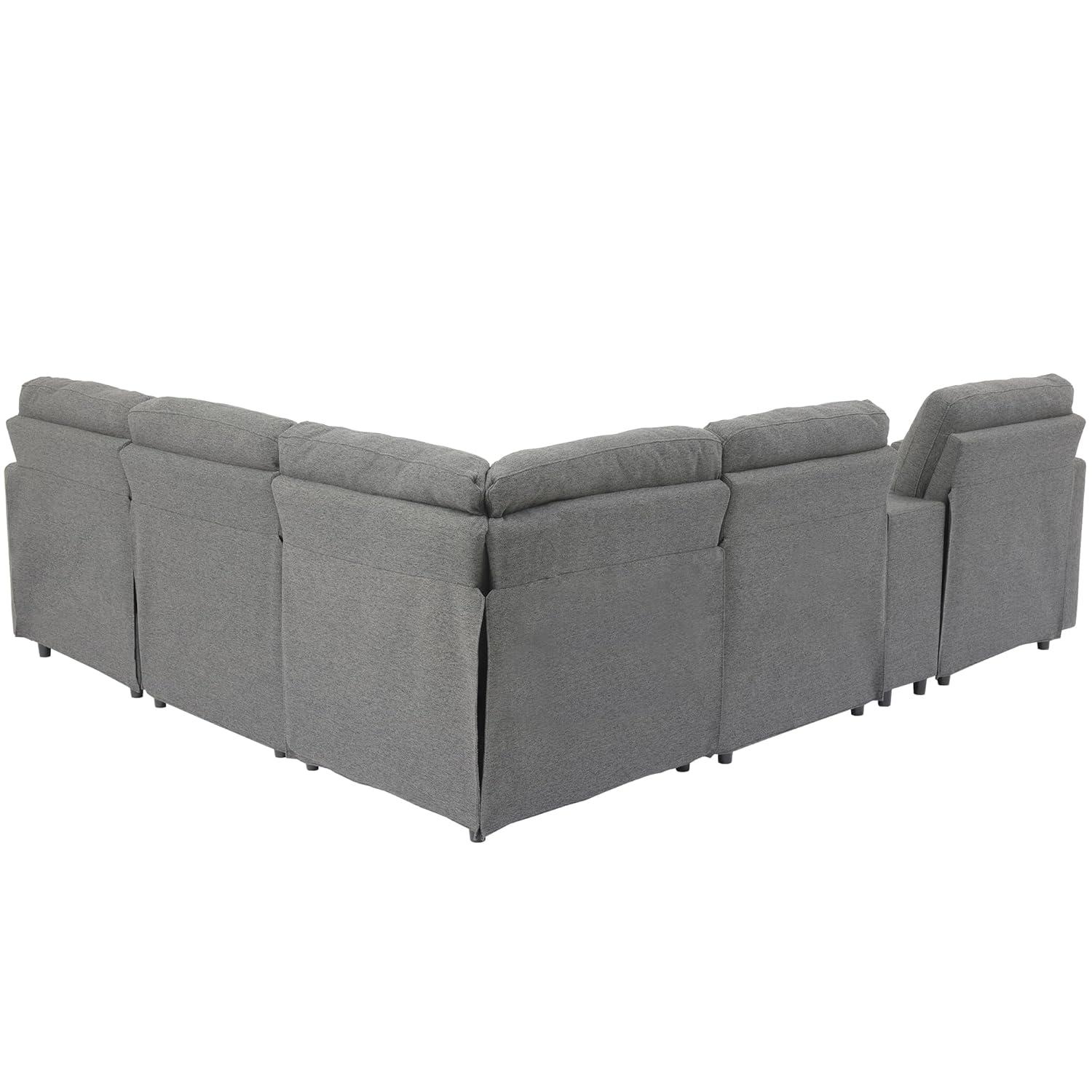 LUMISOL Large Corduroy Fabric Sofa Couch with Ottoman for Living Room, L Shaped Sectional Sofa Couch, 98" L Modular Corner Sectional Sofa for Spacious Space Office, Beige