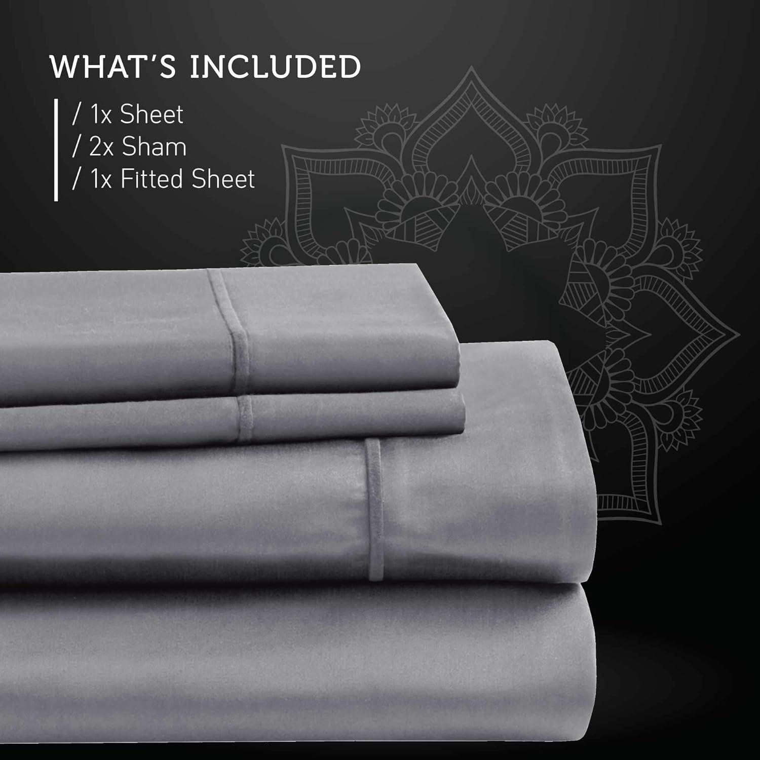 Hyde Lane California King Sheets - 1000 Thread Count Luxury Cotton, Deep Pocket Fitted Sheet Set, Soft & Breathable Sateen Weave, Durable & Elegant Bedding (Grey)