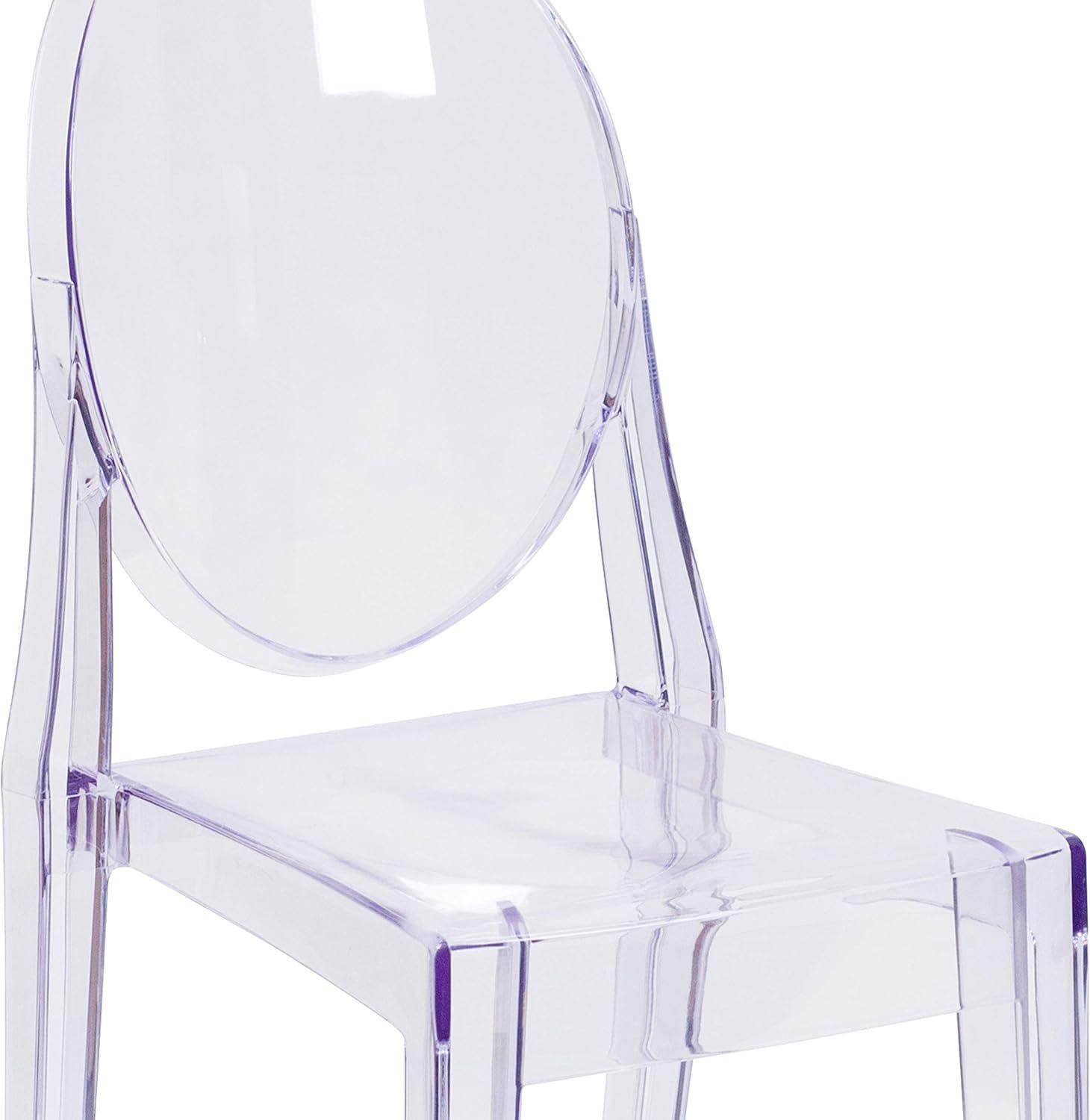 Flash Furniture Cheryl Indoor/Outdoor Ghost Side Chair, Transparent Crystal