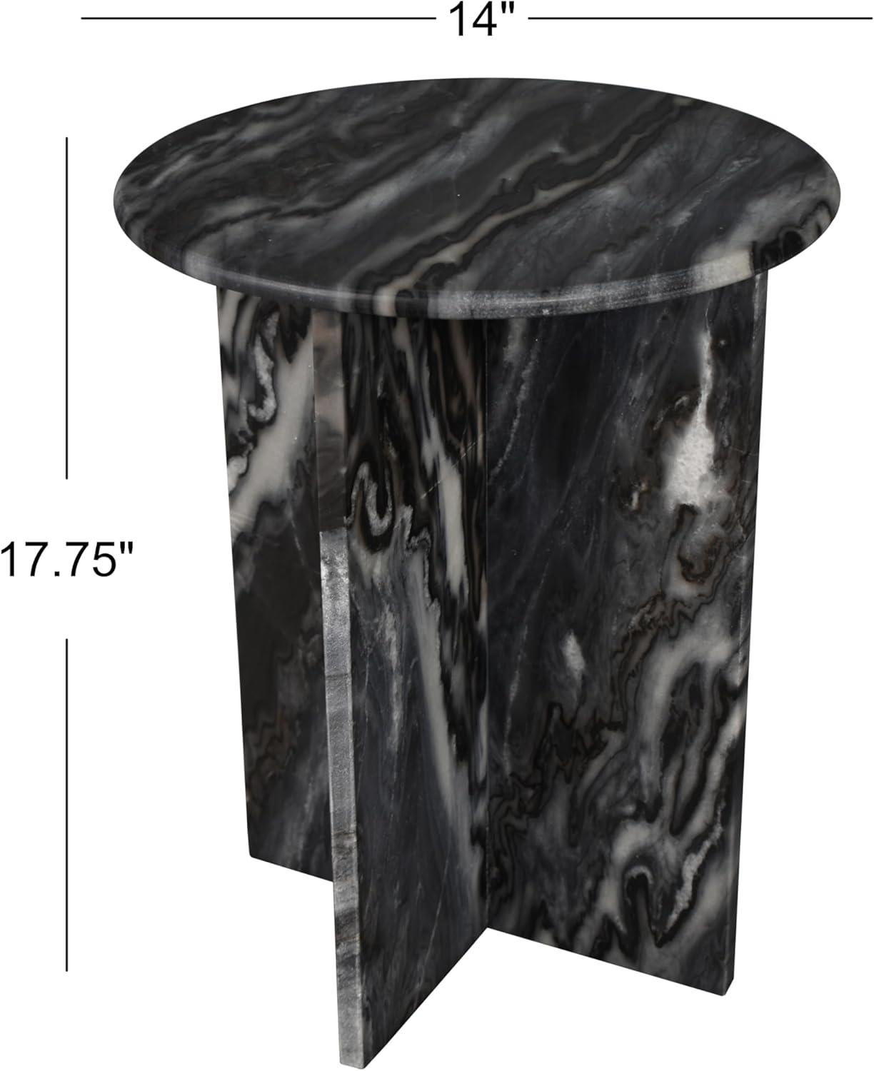 JONATHAN Y Javier 17.75" Contemporary Natural Marble Handmade X-Shaped End Table