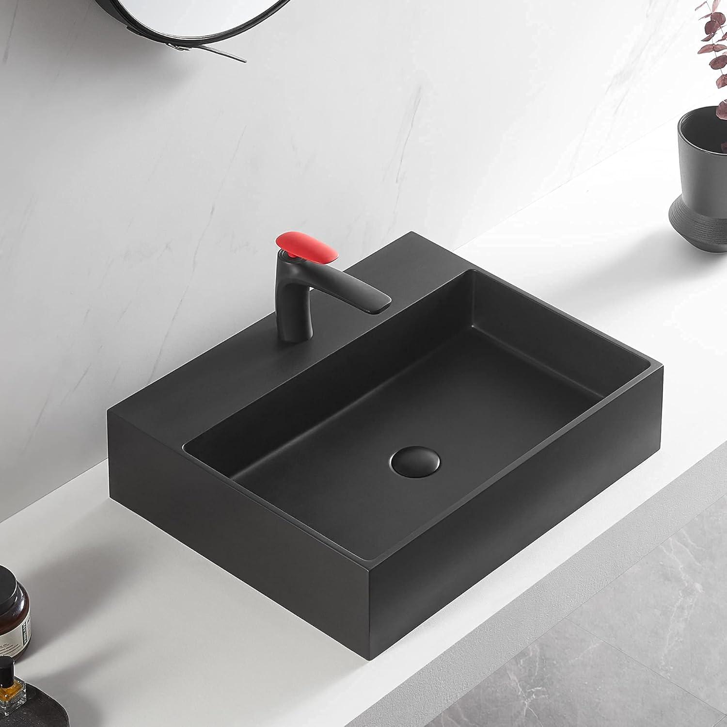 Serene Valley 18.9'' Solid Surface Square Bathroom Sink