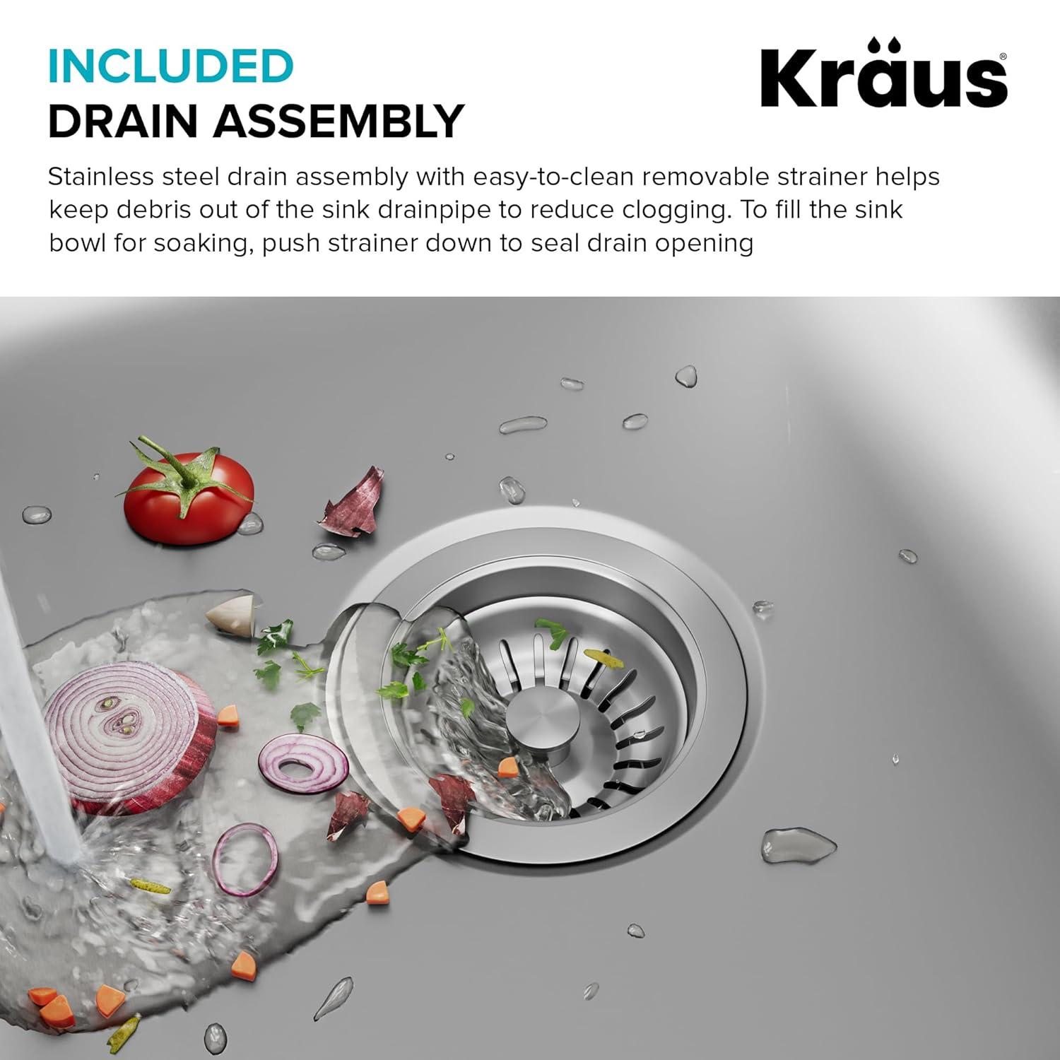 KRAUS Premier Undermount Single Bowl 18-Gauge Stainless Steel Kitchen Sink