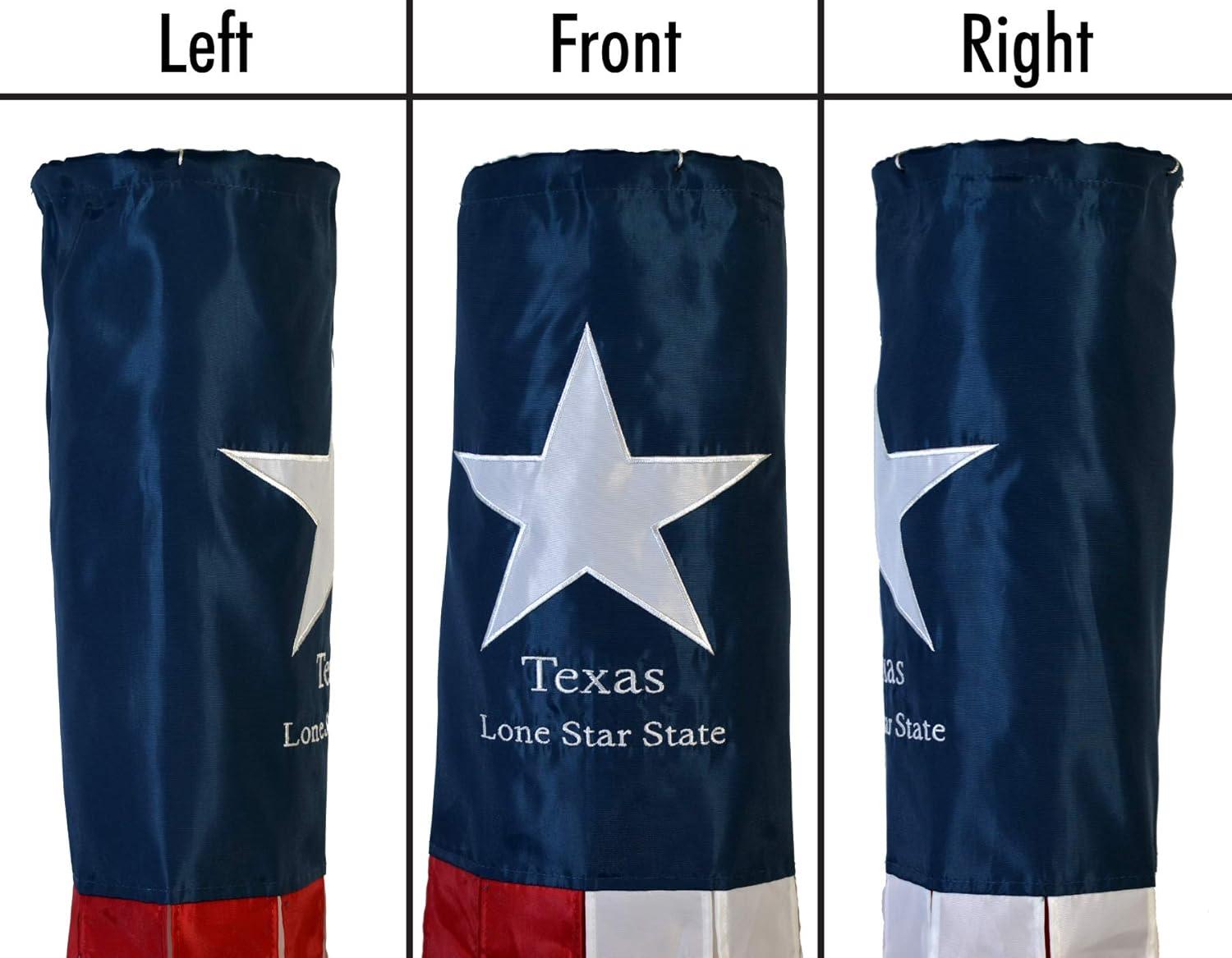 In the Breeze 4150 — 40-inch Texas Windsock — Colorful State Flag Decor — Outdoor Wind Sock Garden Decoration