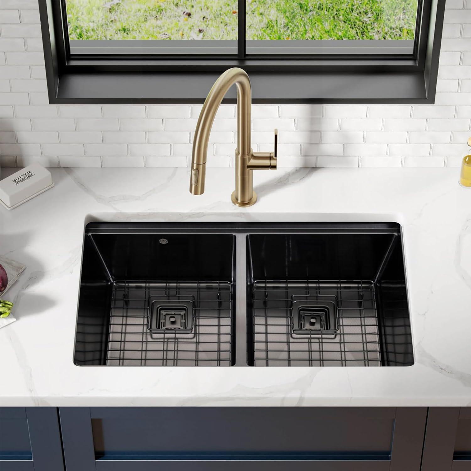 Strictly Sinks 32” Copper Undermount Workstation 16 Gauge Double Bowl Kitchen Sink Stain Resistant