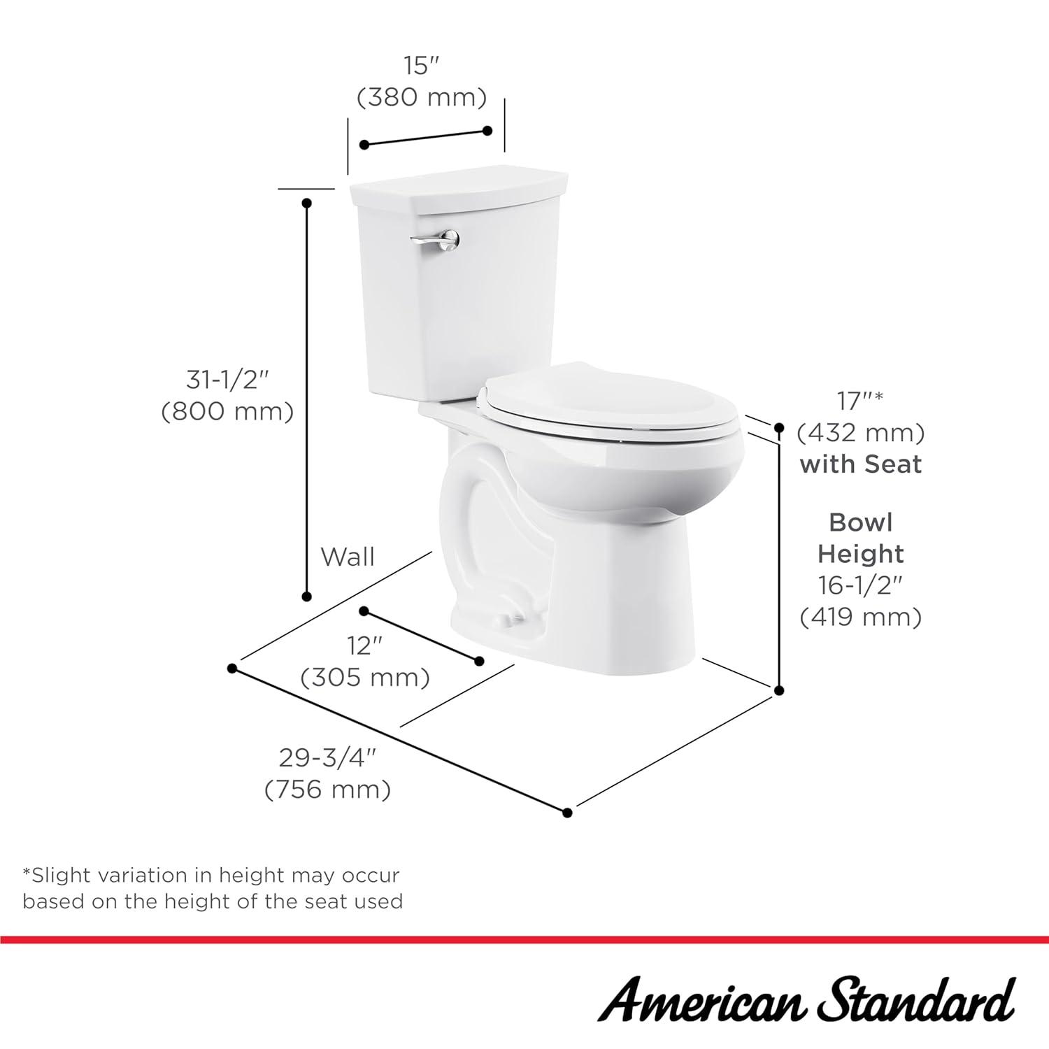 American Standard H2Option 1.1 Gallons GPF Elongated Comfort Height Floor Mounted Two-Piece Toilet (Seat Not Included)