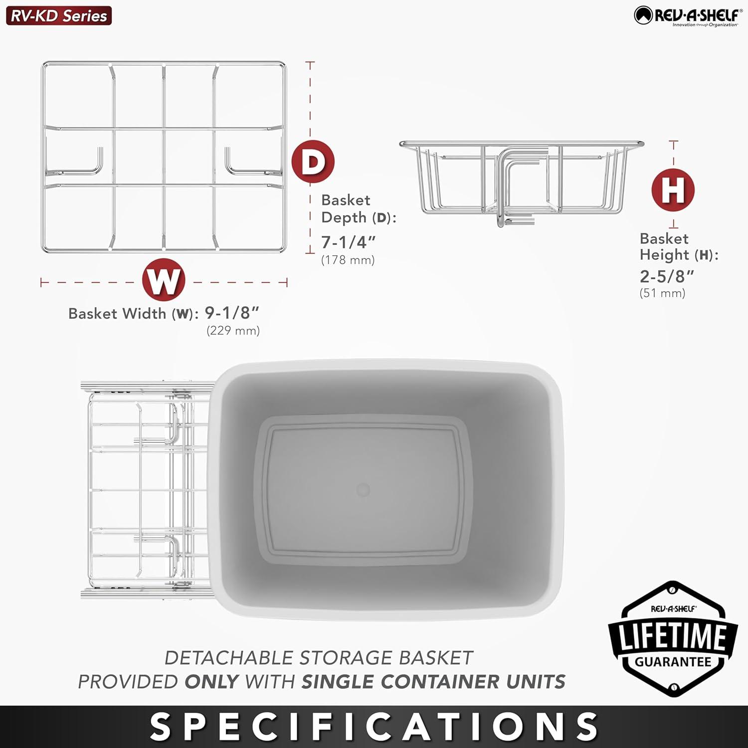 Rev-A-Shelf Double Sliding Pull-Out Waste Bin Containers