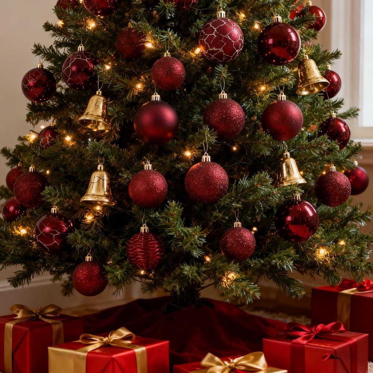 TranquilBliss Christmas Ball Ornaments 24pcs 1.57-Inch Tree Decorations - Ideal for Xmas Tree, Holiday Party, Wreath & Tabletop Decor(Champagne)