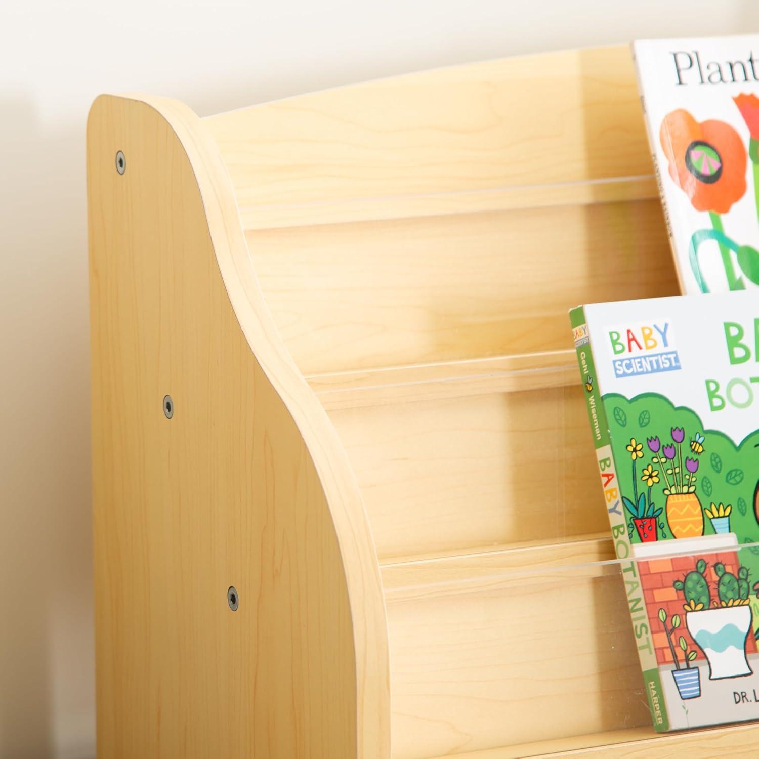 Guidecraft Tabletop Book Display - Natural: Kids Classroom Book and Literature Display and Book Storage