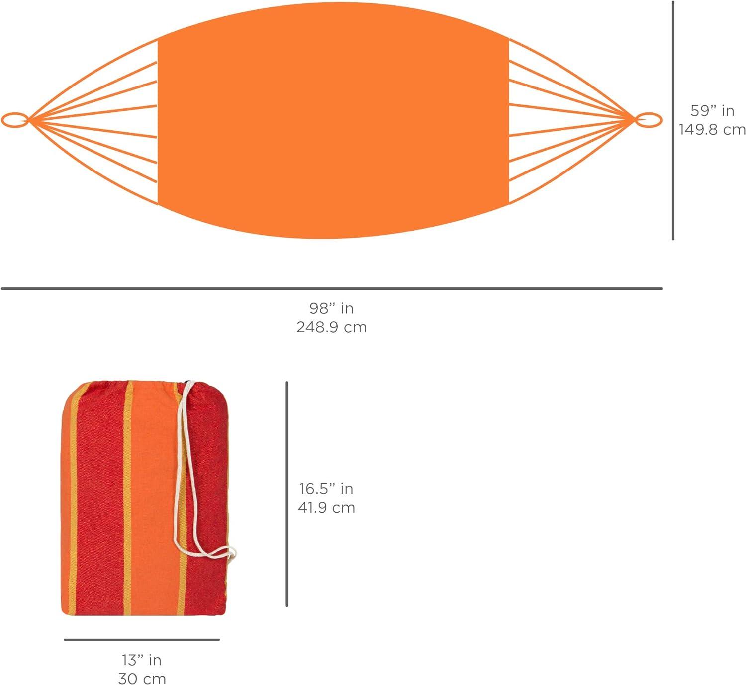 Kirkby 2-Person Brazilian-Style Cotton Double Hammock Bed w/ Portable Carrying Bag