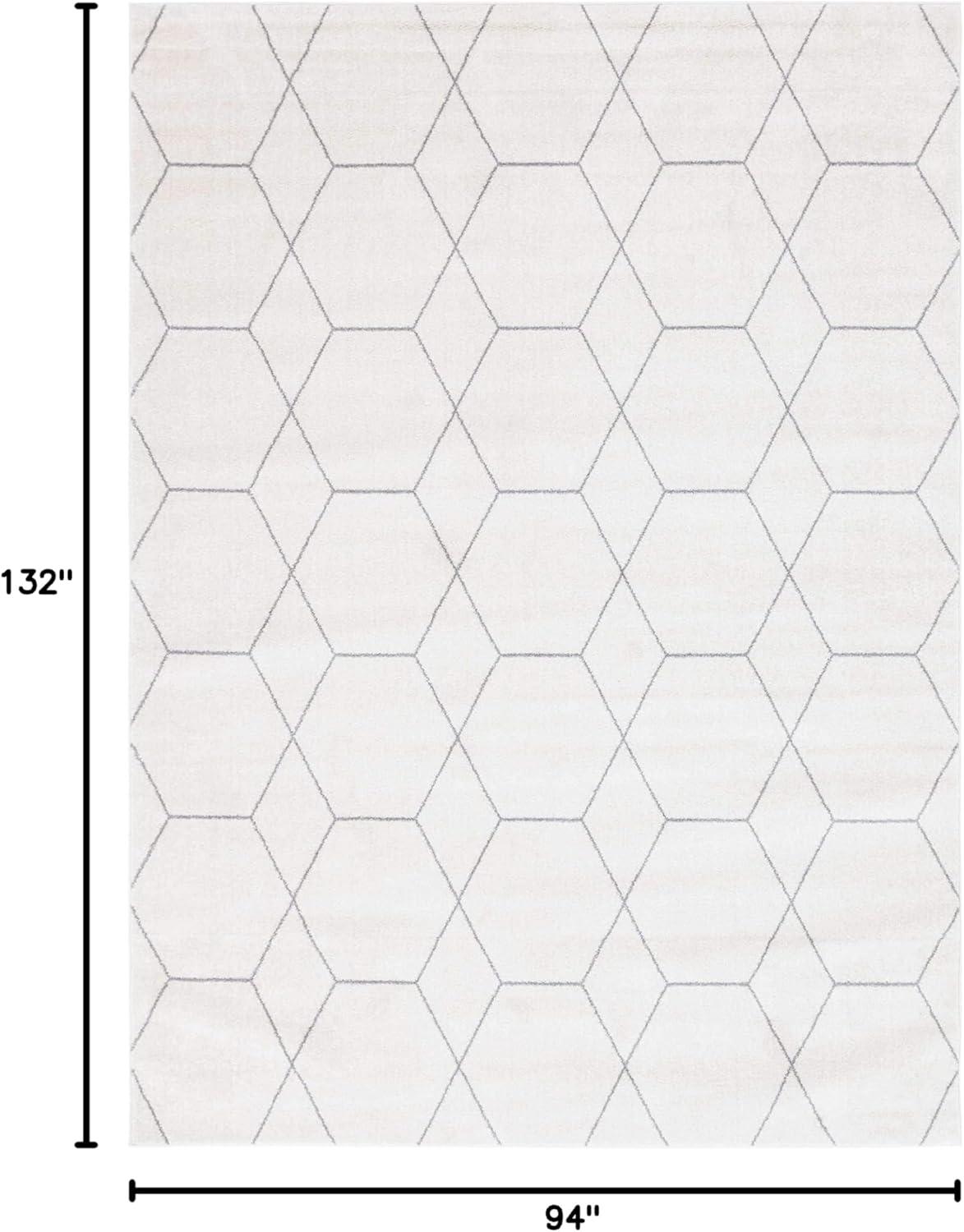 Unique Loom 8' 0 x 11' 0 Trellis Frieze Geometric Ivory Area Rug