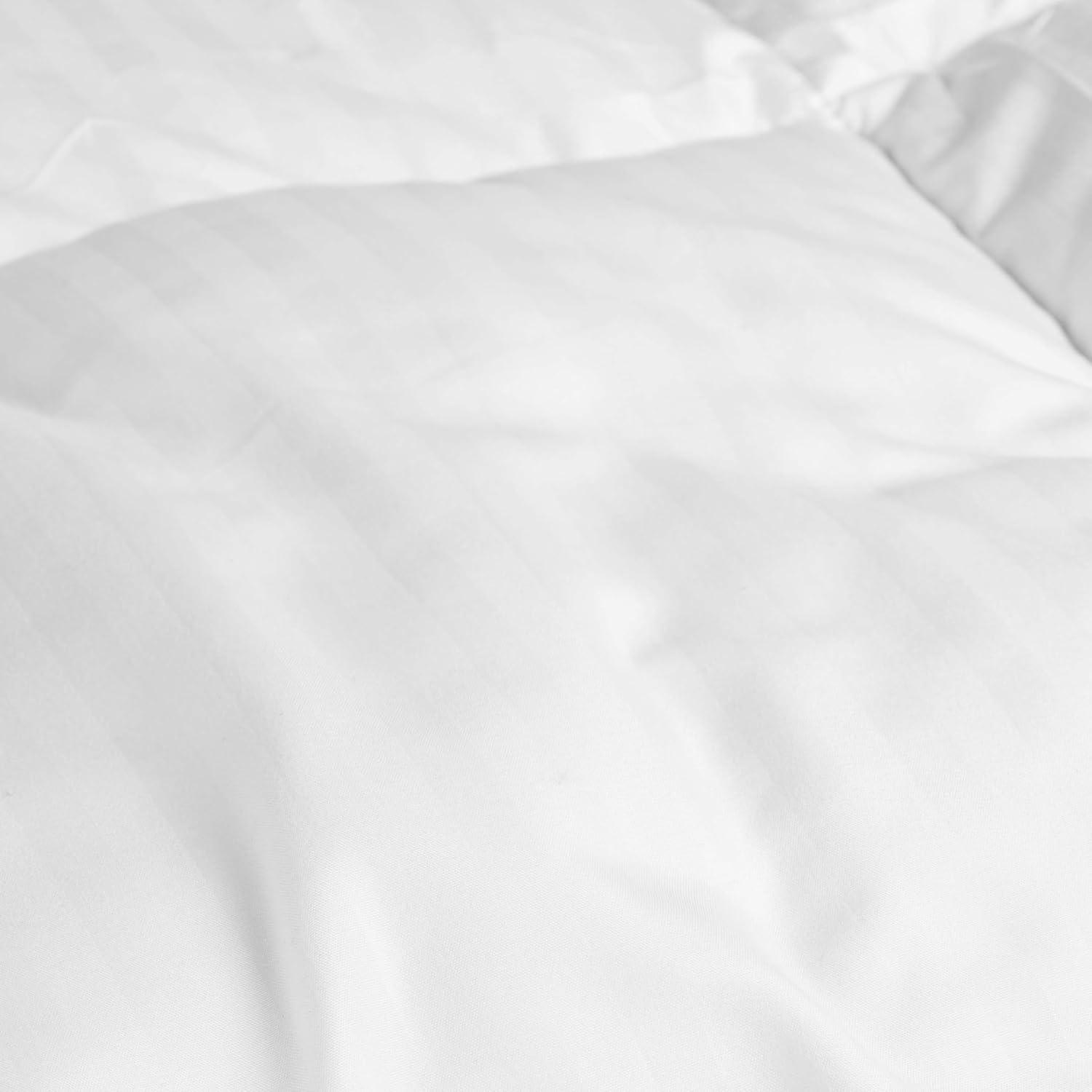 Striped Reversible Box-Quilt Brushed Microfiber Medium Weight Down Alternative Comforter