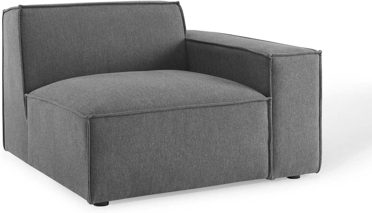 Charcoal Gray Minimalist Left-Arm Sectional Sofa Chair