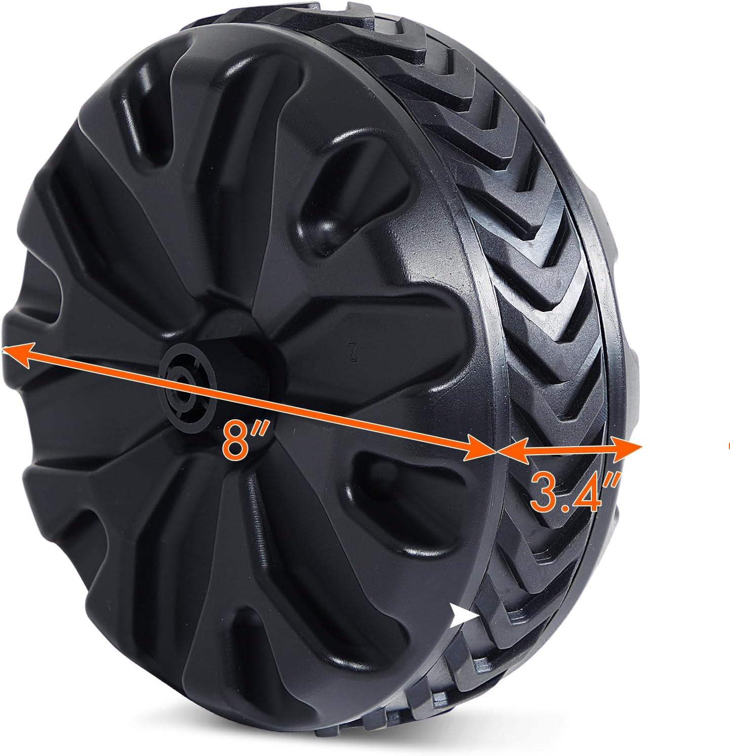 PORTAL Wagon Wheels Replacement 8" Diameter X 3.4" Wide for Utility Wagon Cart