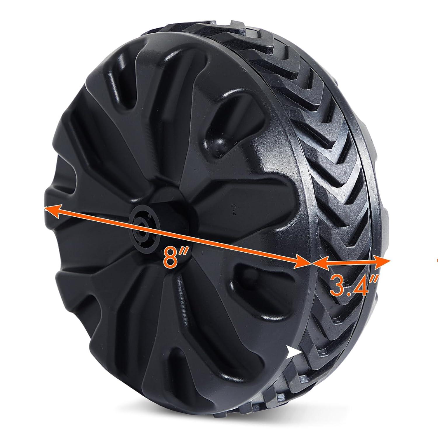 PORTAL Wagon Wheels Replacement 8" Diameter X 3.4" Wide for Utility Wagon Cart