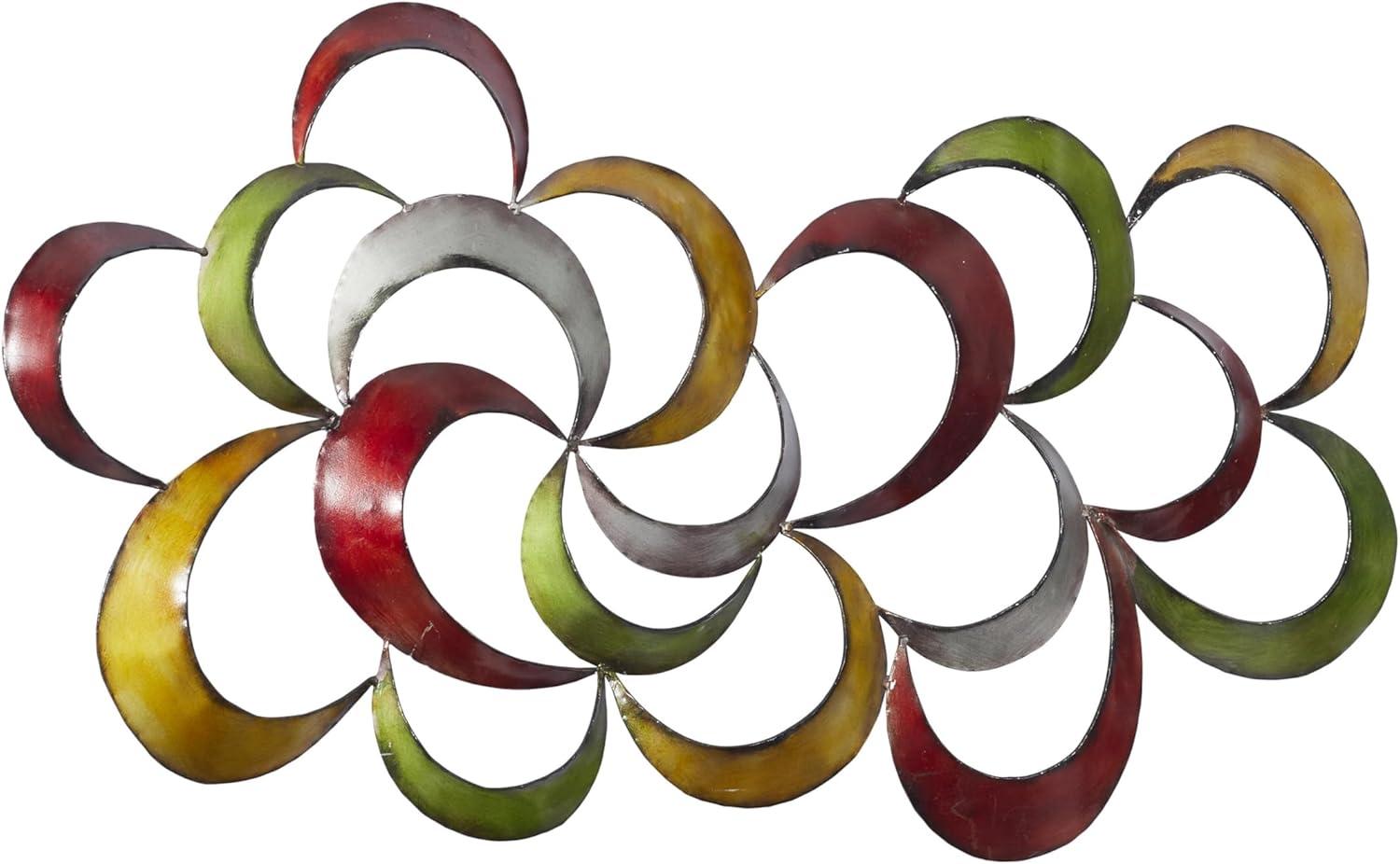 Multicolored Abstract Pinwheel Metal Wall Sculpture