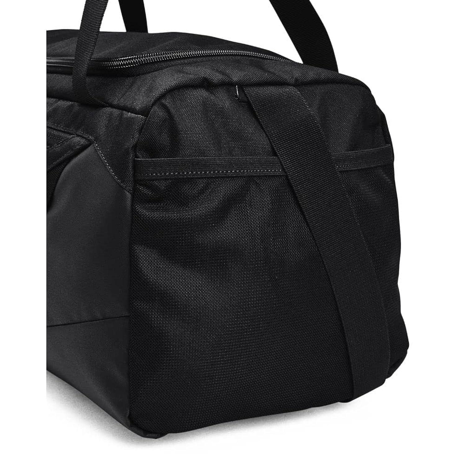 Universal Black Polyester Duffle Bag with Metallic Silver Accents