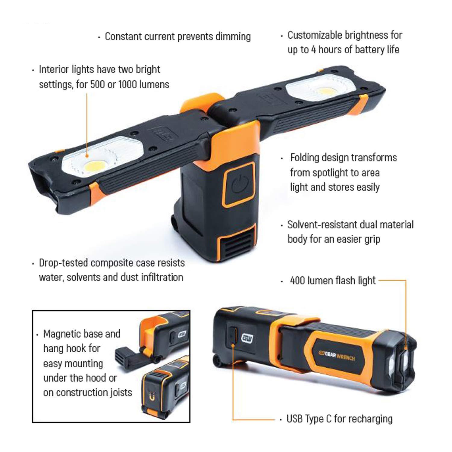 GearWrench 500 Lumen Ultra-Thin Flex Work Light  - 12-1/2"